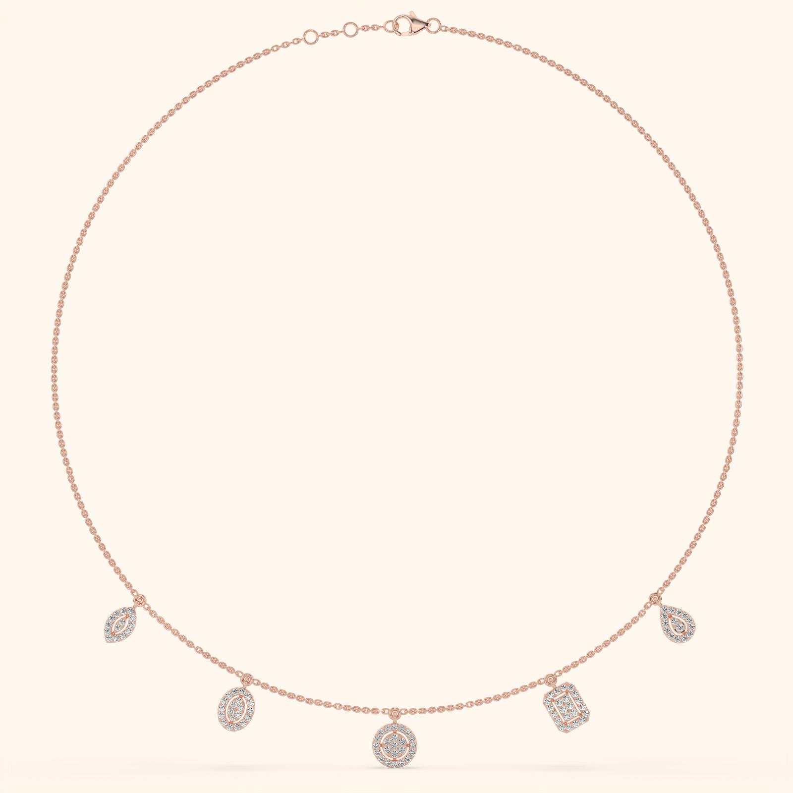 14k Rose Gold Lab Grown Diamond Jewellery Necklace 6.50 Ctw CJNC0053