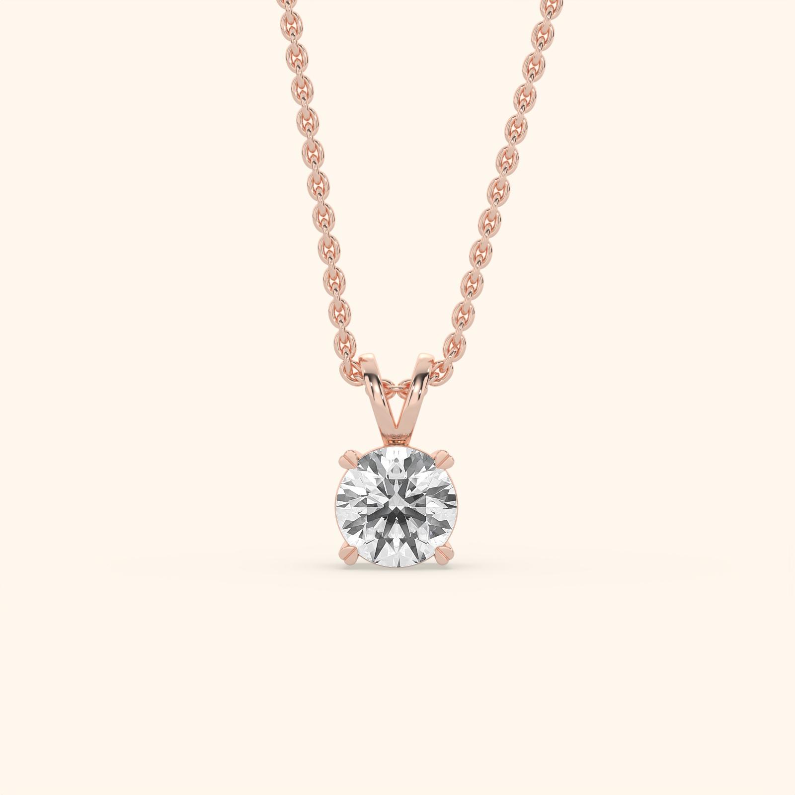 14k Rose Gold Lab Grown Diamond Jewellery Necklace 3.70 Ctw CJNC0059