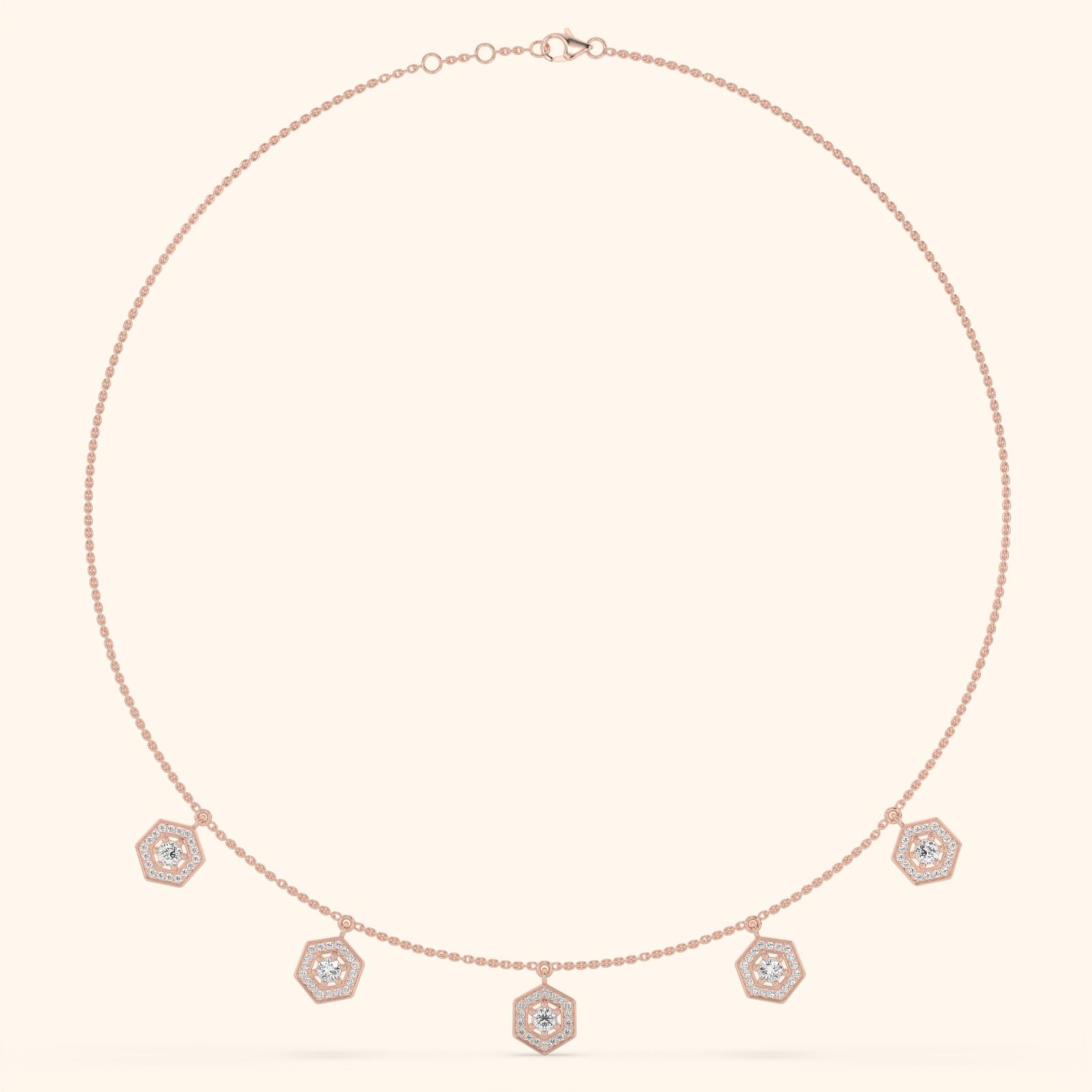 14k Rose Gold Lab Grown Diamond Jewellery Necklace 8.70 Ctw CJNC0067