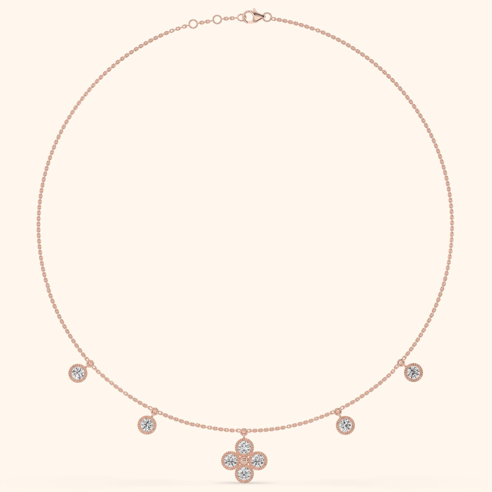 14k Rose Gold Lab Grown Diamond Jewellery Necklace 8.00 Ctw CJNC0068