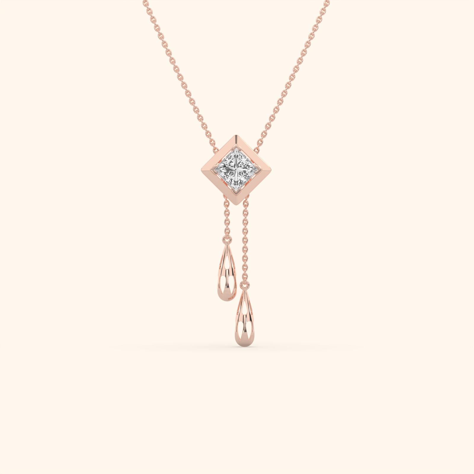 14k Rose Gold Lab Grown Diamond Jewellery Necklace 6.70 Ctw CJNC0080