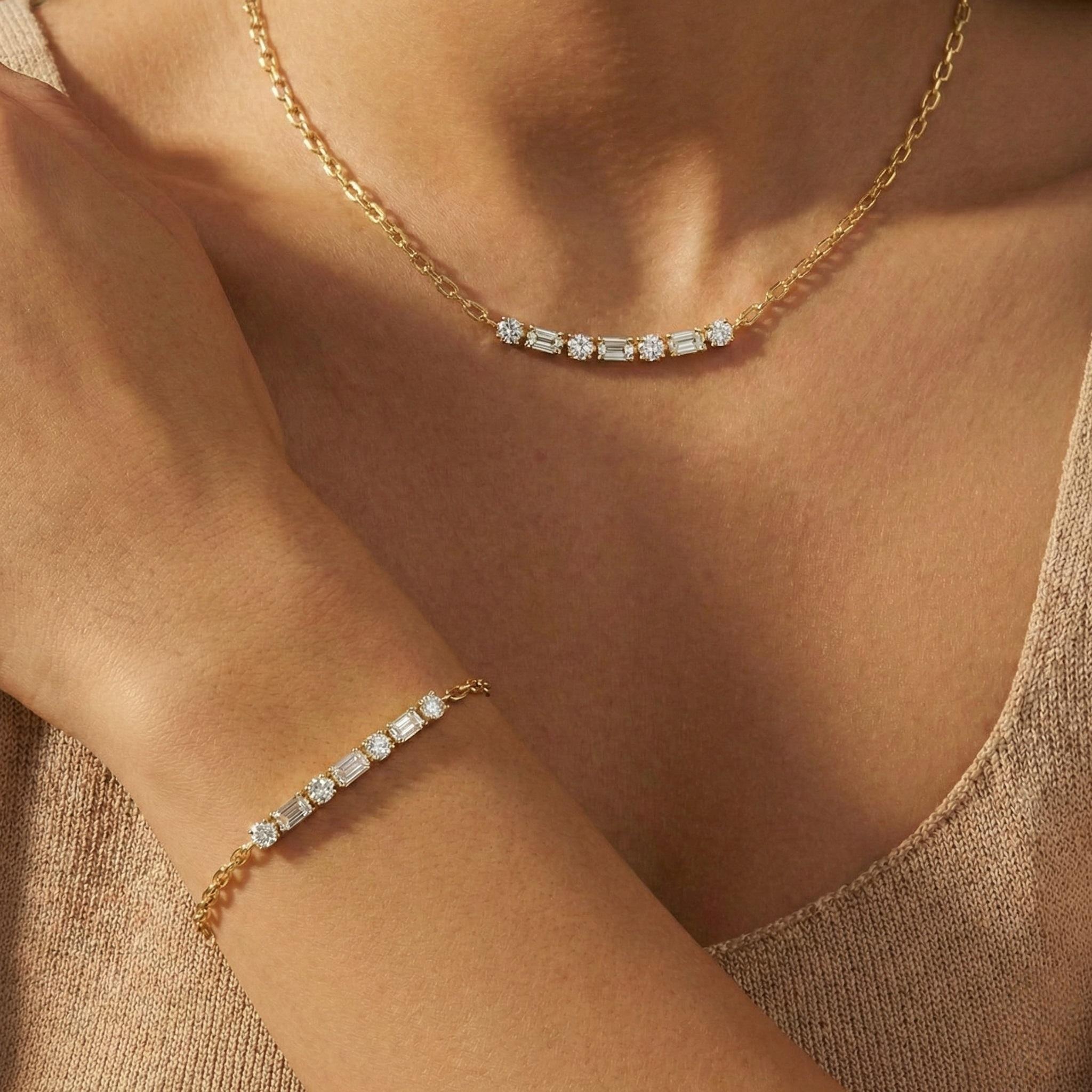 Refined Geometry Diamond Bracelet