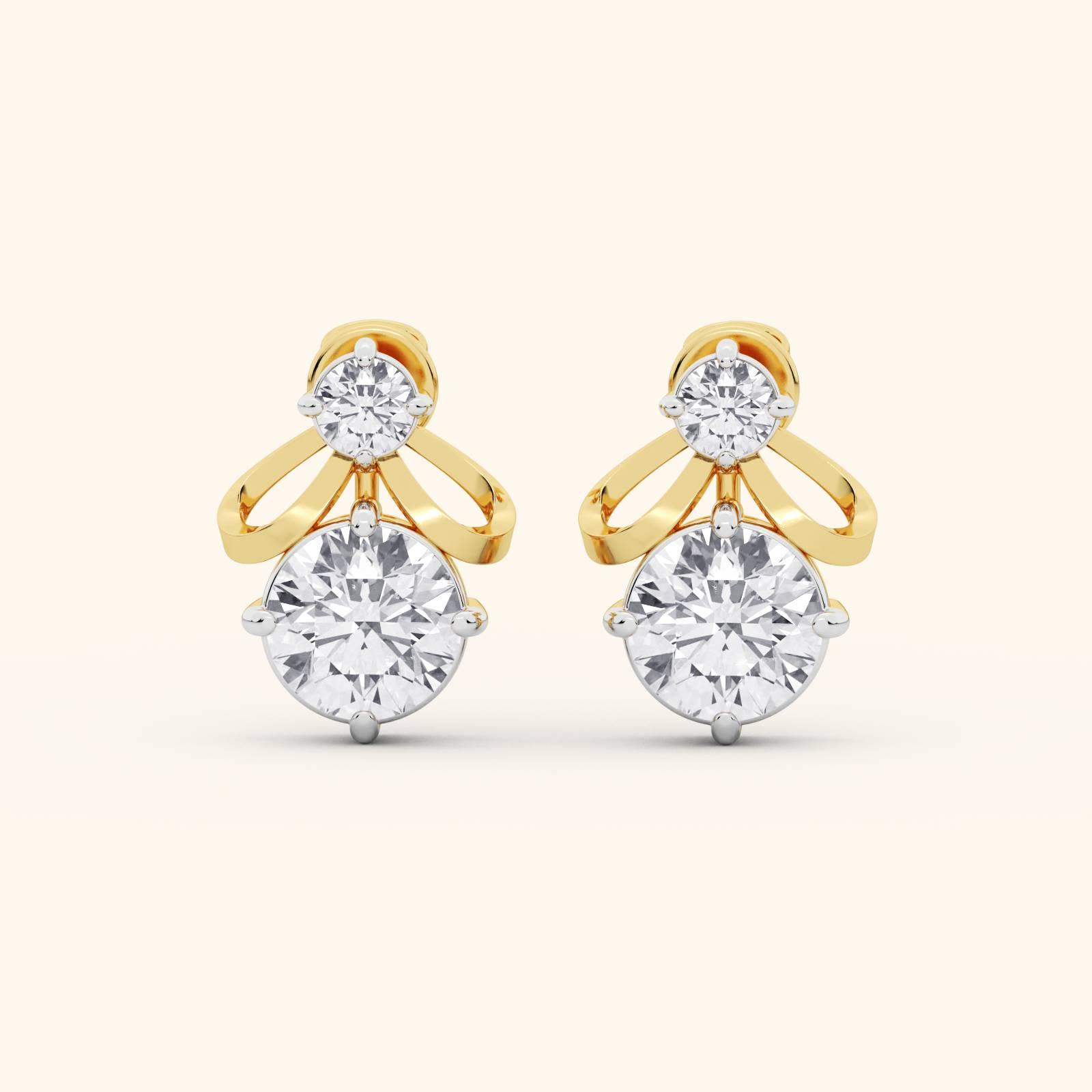 Ribbon Crossover Diamond Earrings