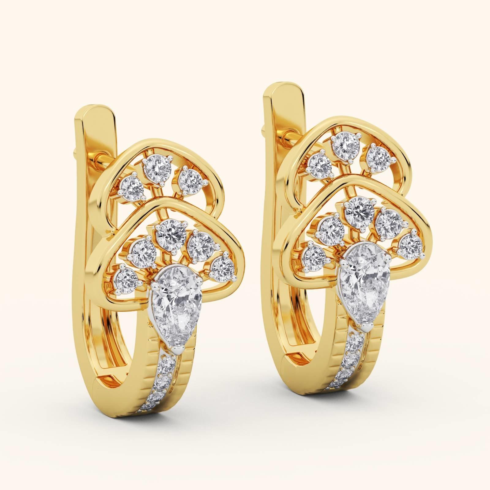 Key Of Heart Diamond Earrings