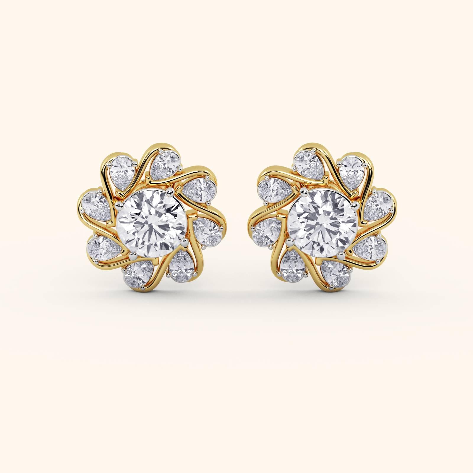 Daisy Diamond Cluster Earrings