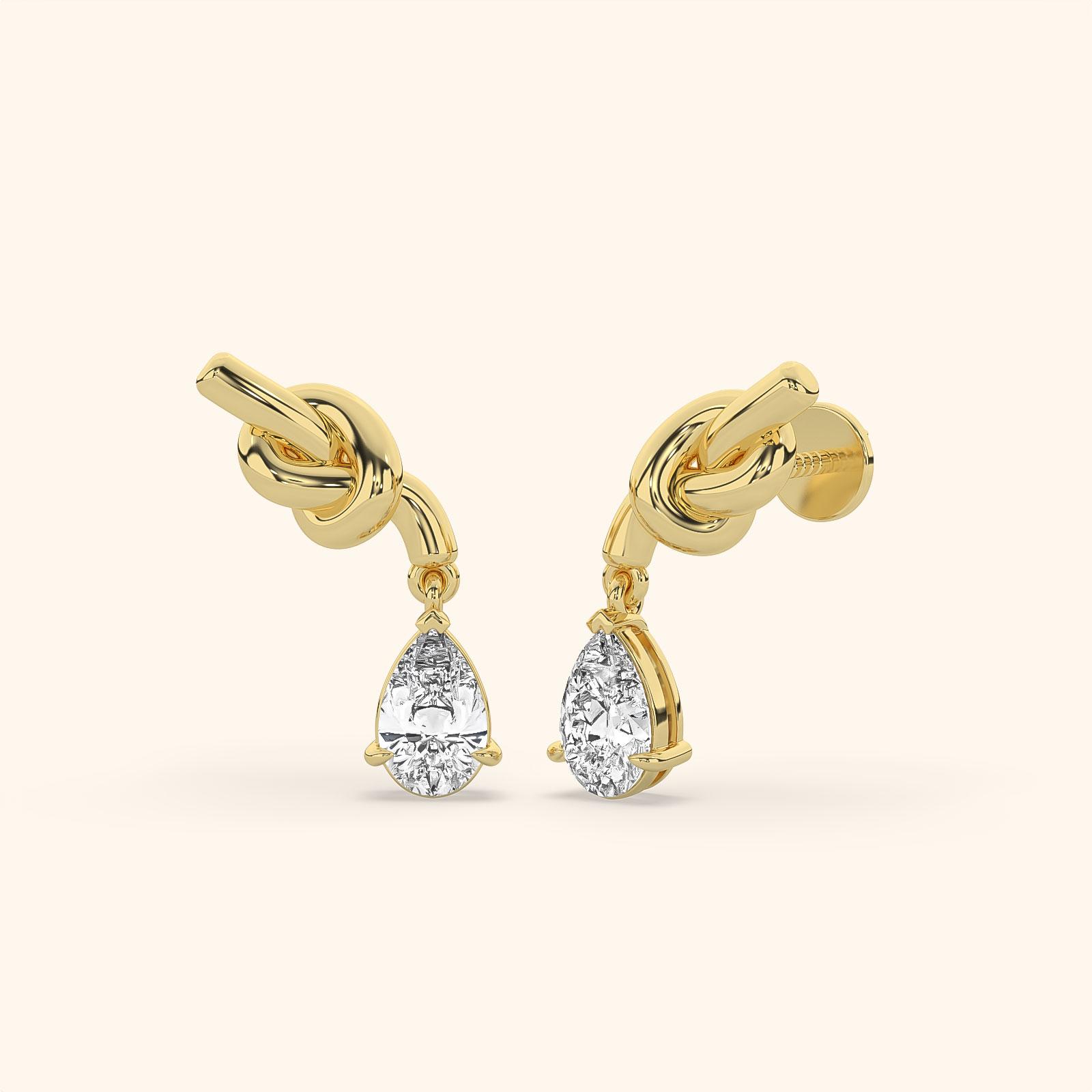Floating Pear Charm Hoops