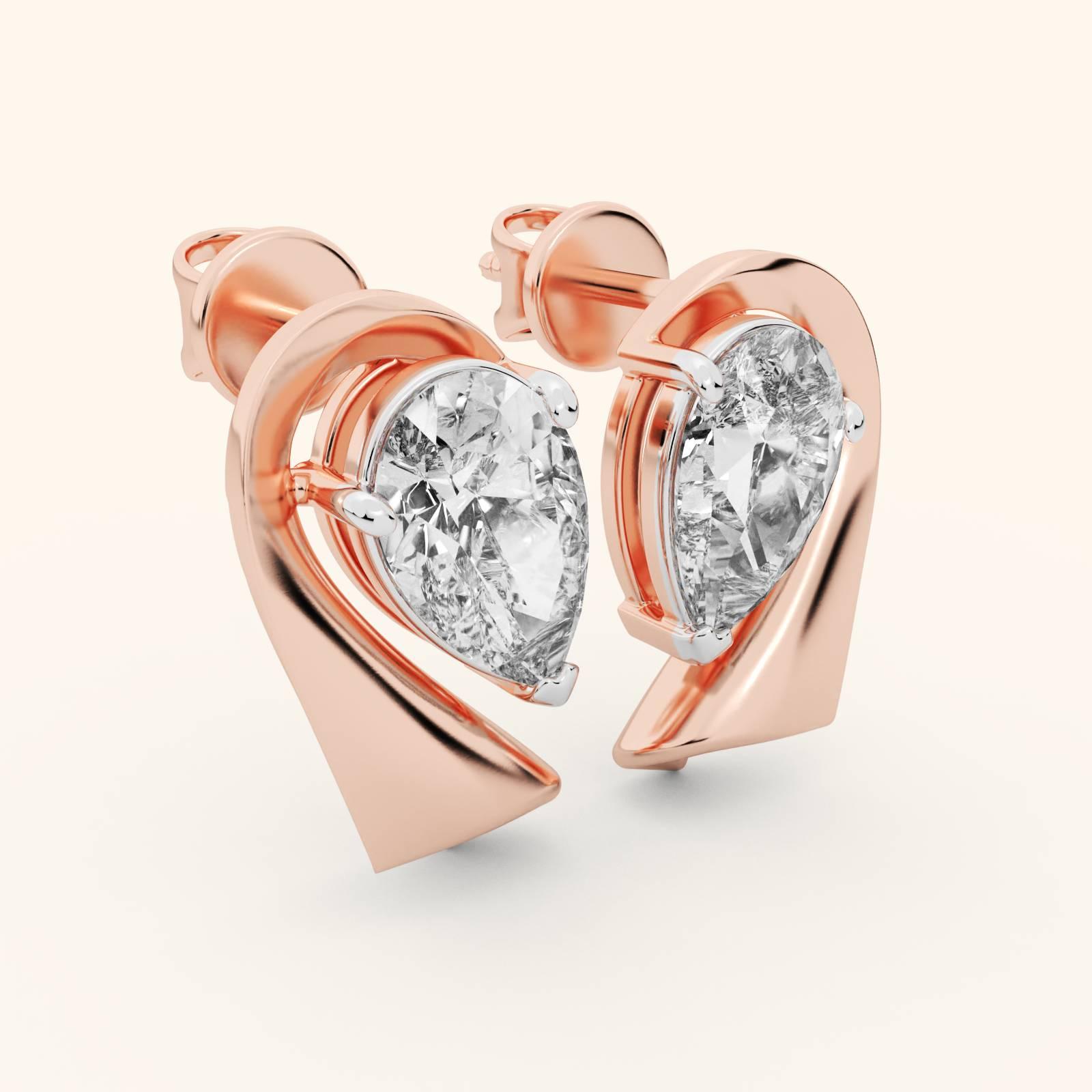 14k Rose Gold Lab Grown Diamond Jewellery Earrings 2.05 Ctw IGE77