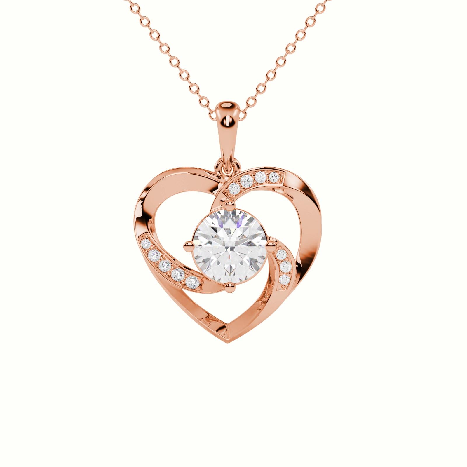 Swirl Of Affection Center Diamond 0.85 ct Pendant