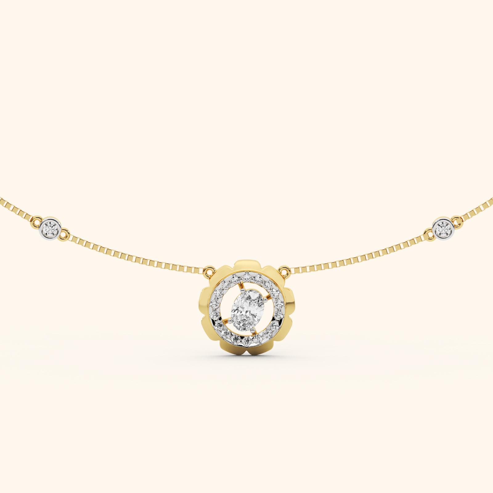 Geometric Center Diamond 0.50 ct Necklace