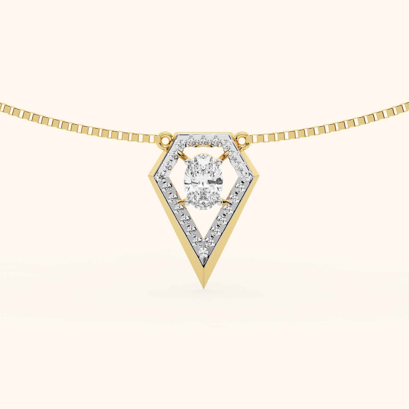 Floral Center Diamond 0.40 ct Necklace