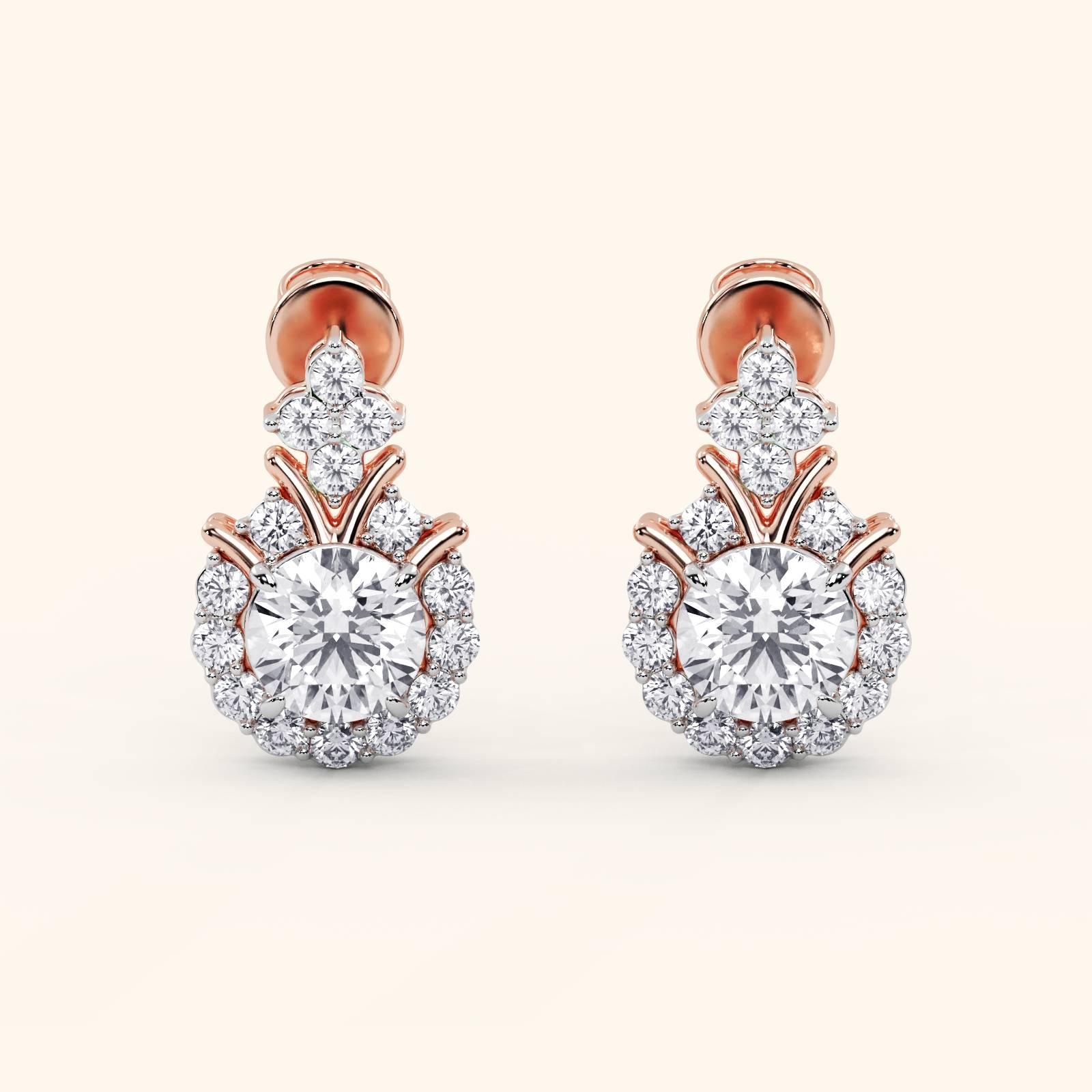 14k Rose Gold Lab Grown Diamond Jewellery Earring 4.90 Ctw IGPDS24