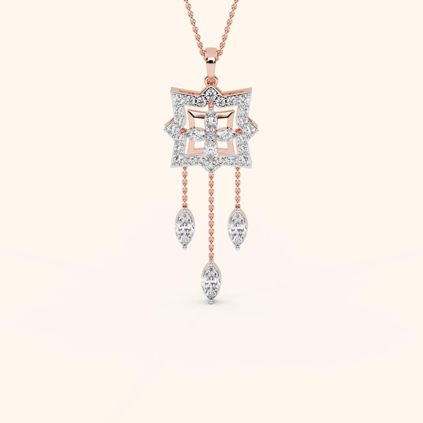 14k Rose Gold Lab Grown Diamond Jewellery Pandent 5.35 Ctw IGPDS25