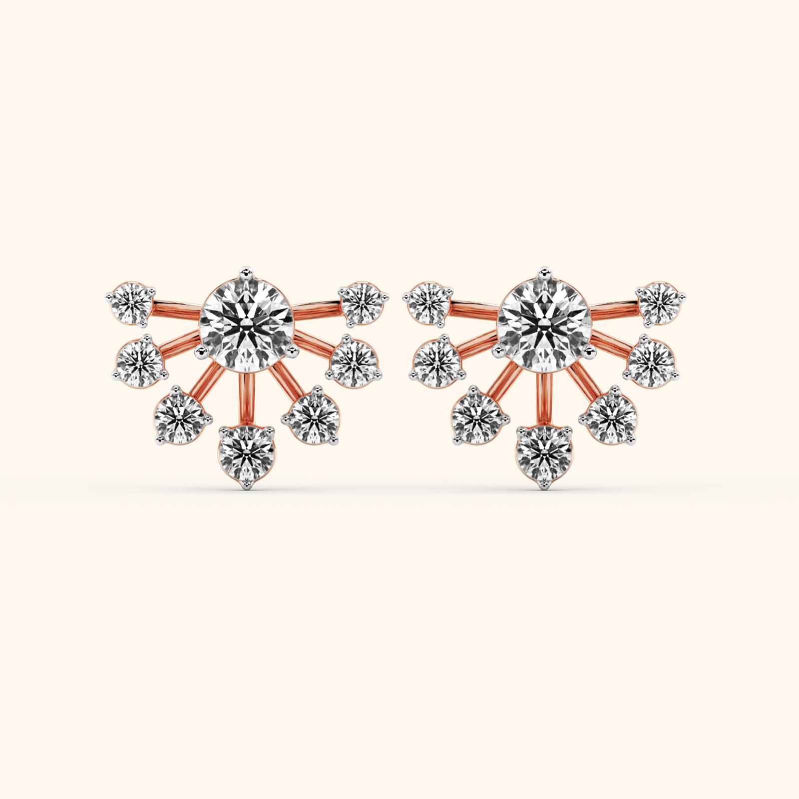 14k Rose Gold Lab Grown Diamond Jewellery Earring 4.60 Ctw IGPDS28