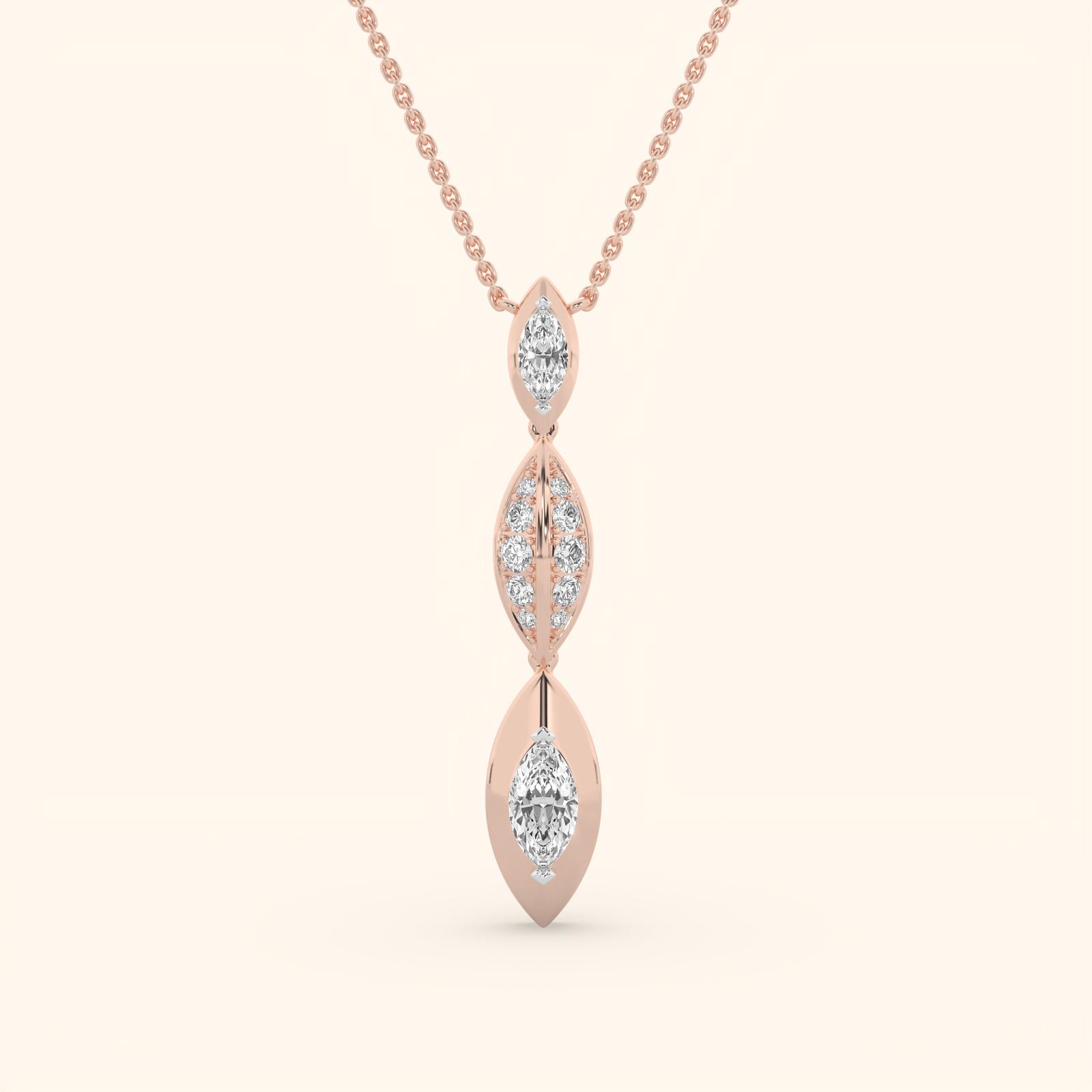14K Rose Gold Lab Grown Diamond Necklace 6.05 ctw IGPDS44-P