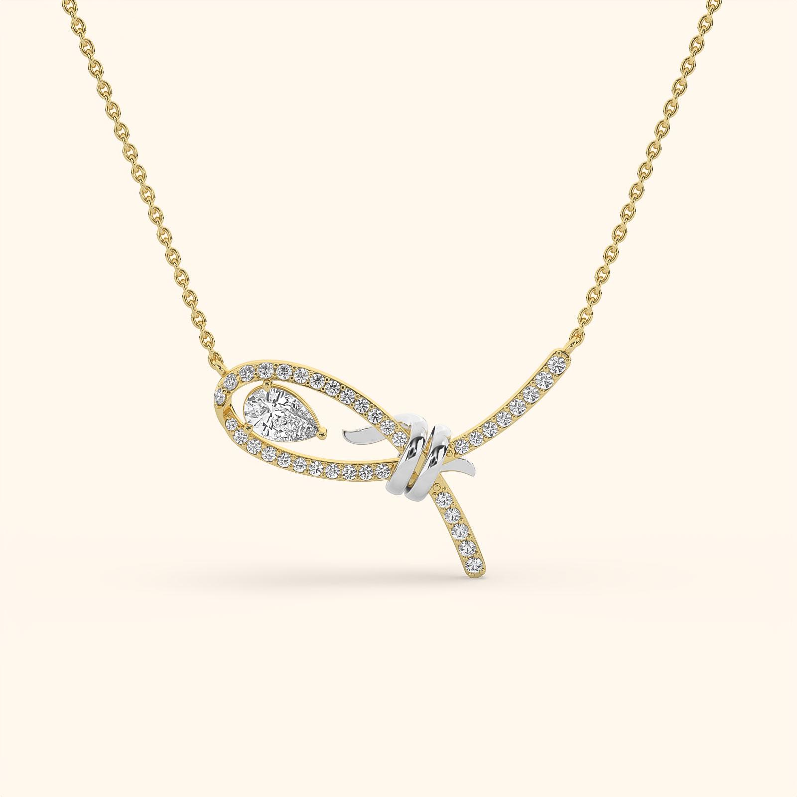 Graceful Bow Diamond Pendant