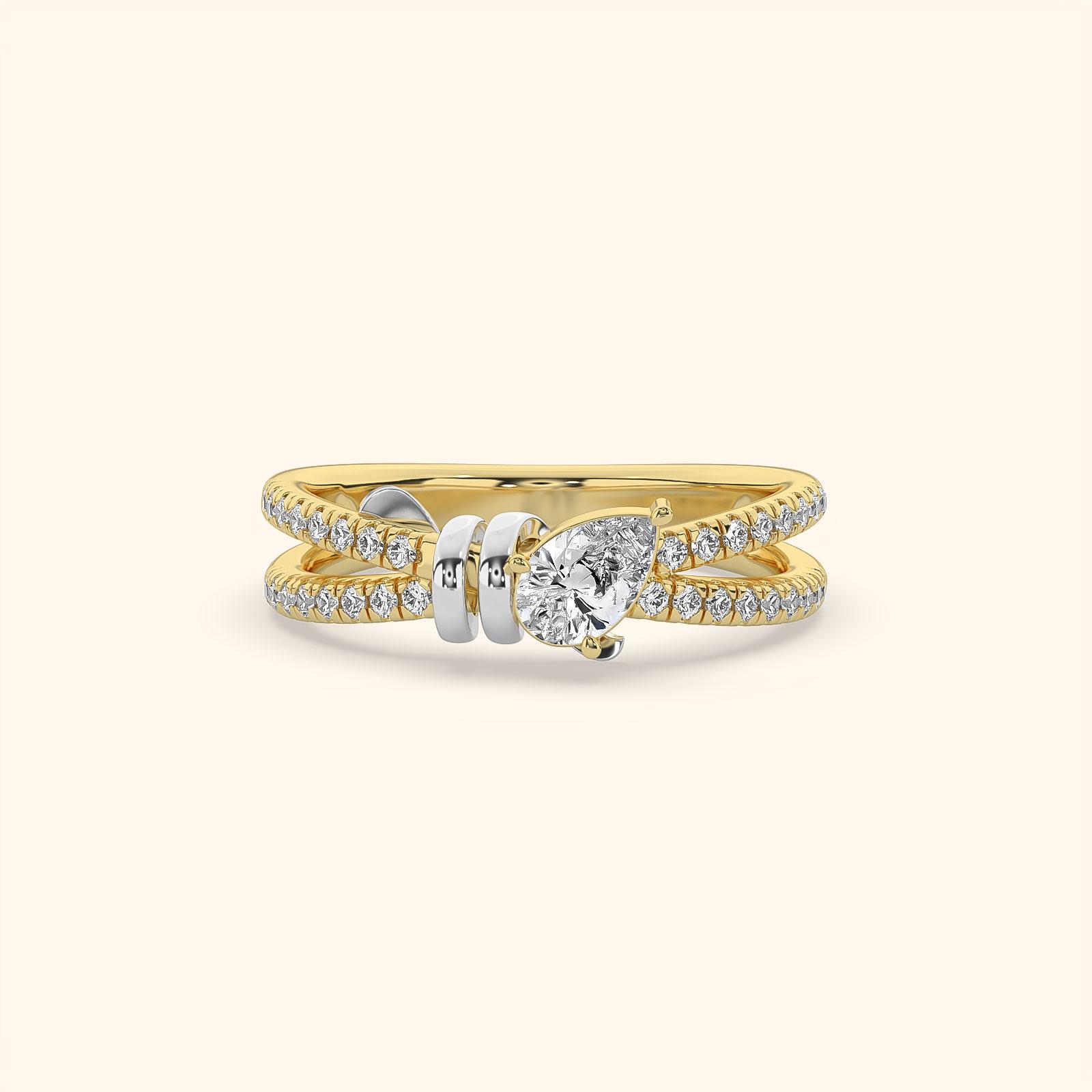 Intertwined Ribbon Diamond Ring