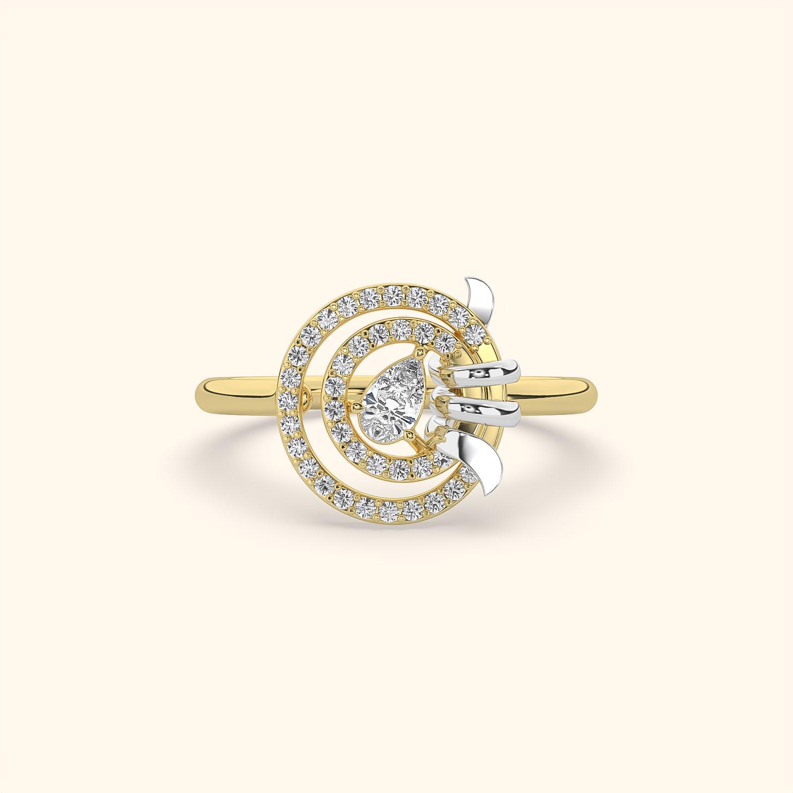Celestial Swirl Solitaire Ring