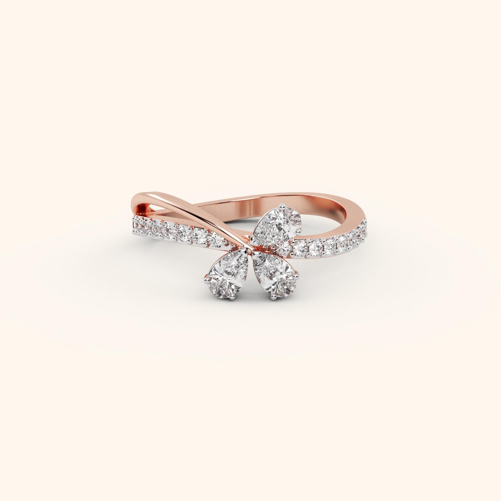 Pave Butterfly Diamond Ring