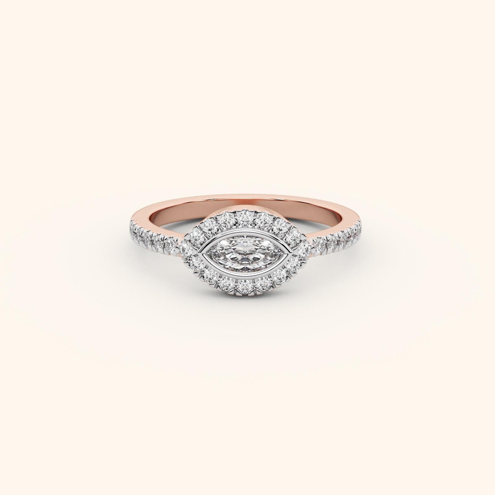 Vintage-Inspired Marquise Center Diamond 0.30 ct Ring