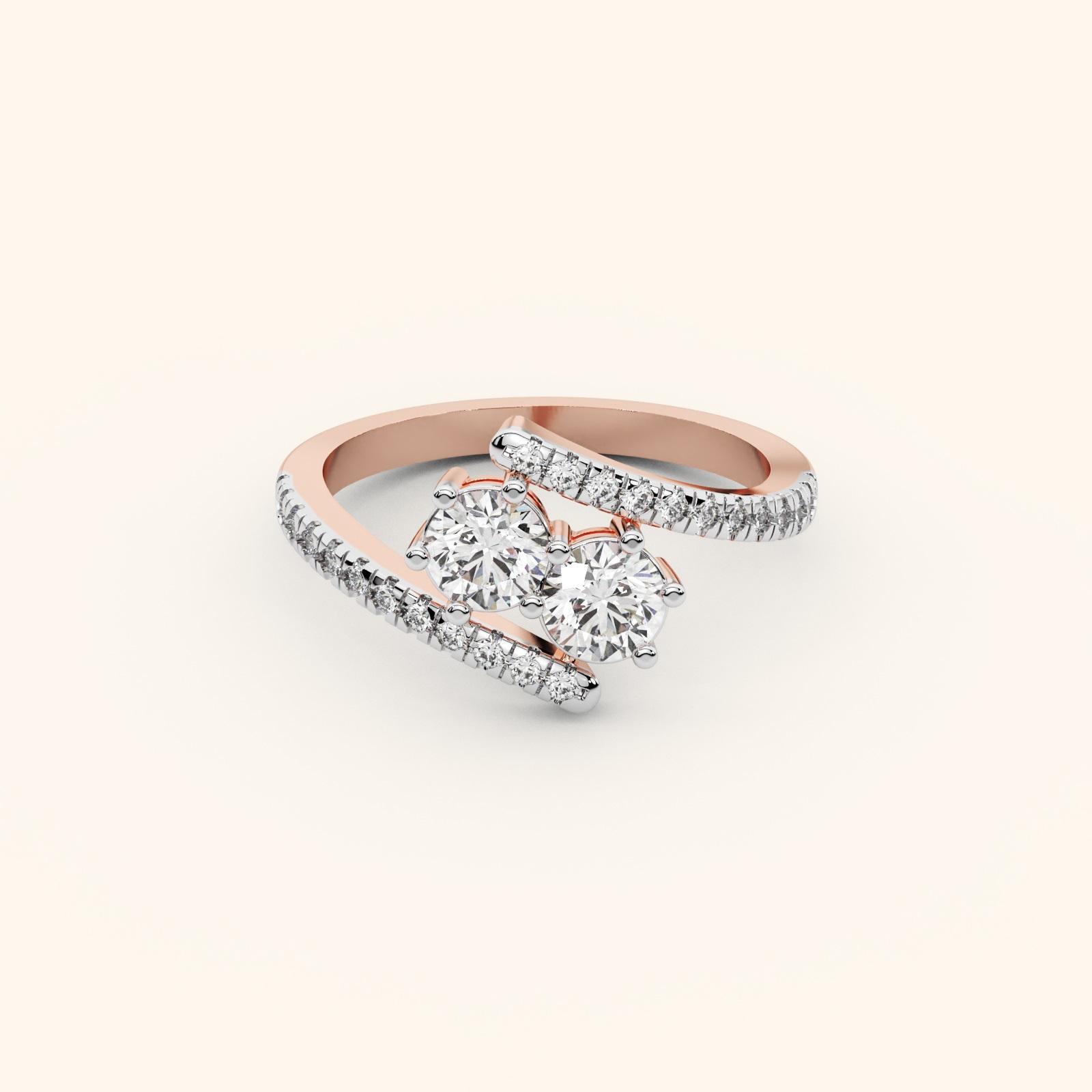 Modern Crossover Diamond Ring