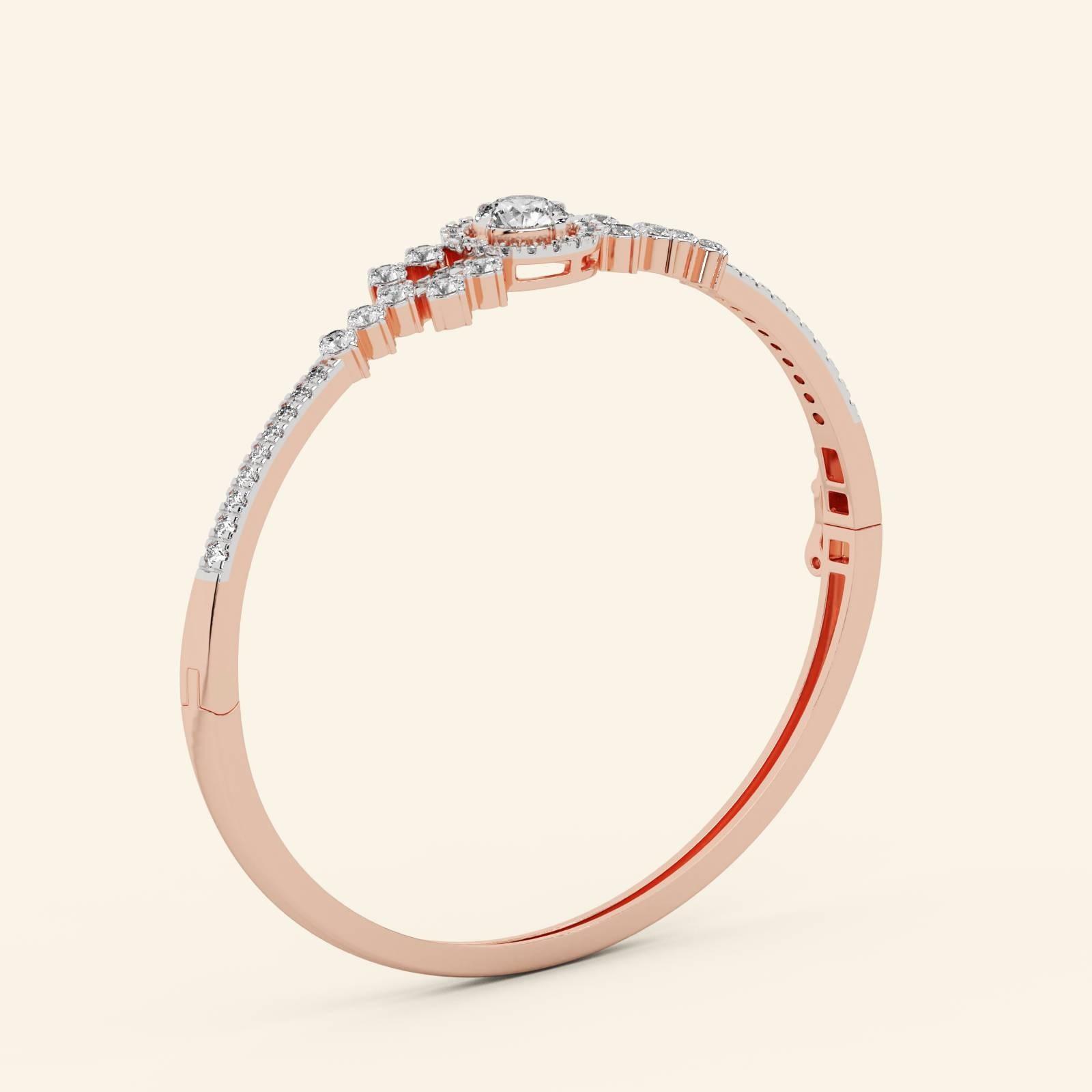 14k Rose Gold Lab Grown Diamond Jewellery Bracelet 12.10 Ctw IVBR61