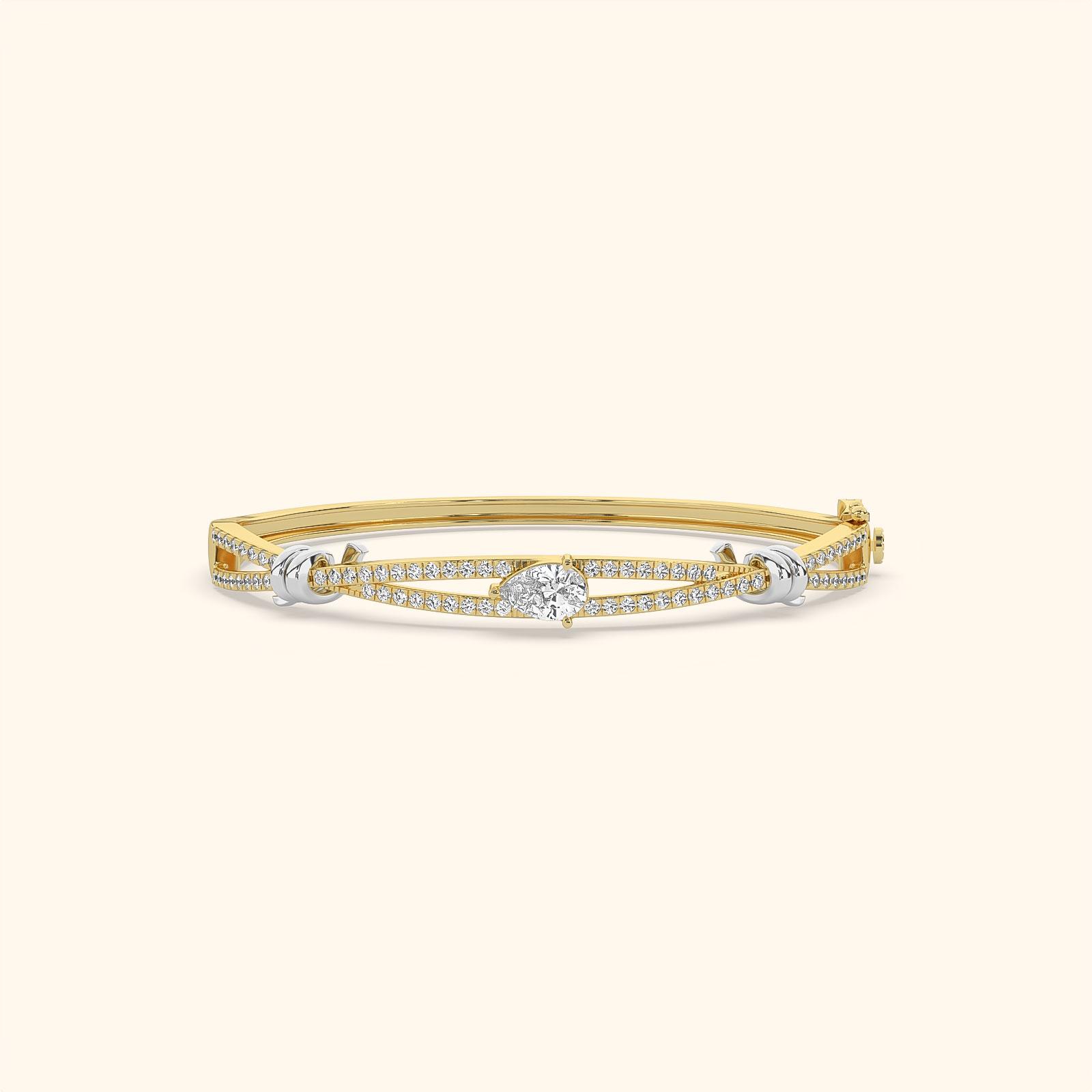 Modern Geometric Cuff Diamond Bracelet