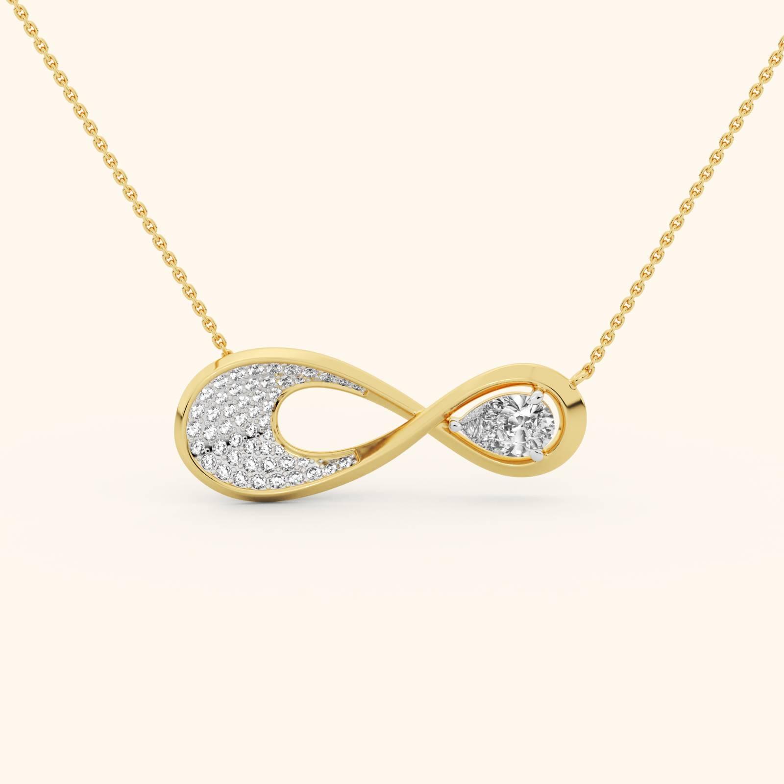 Teardrop Center Diamond 0.50 ct Necklace