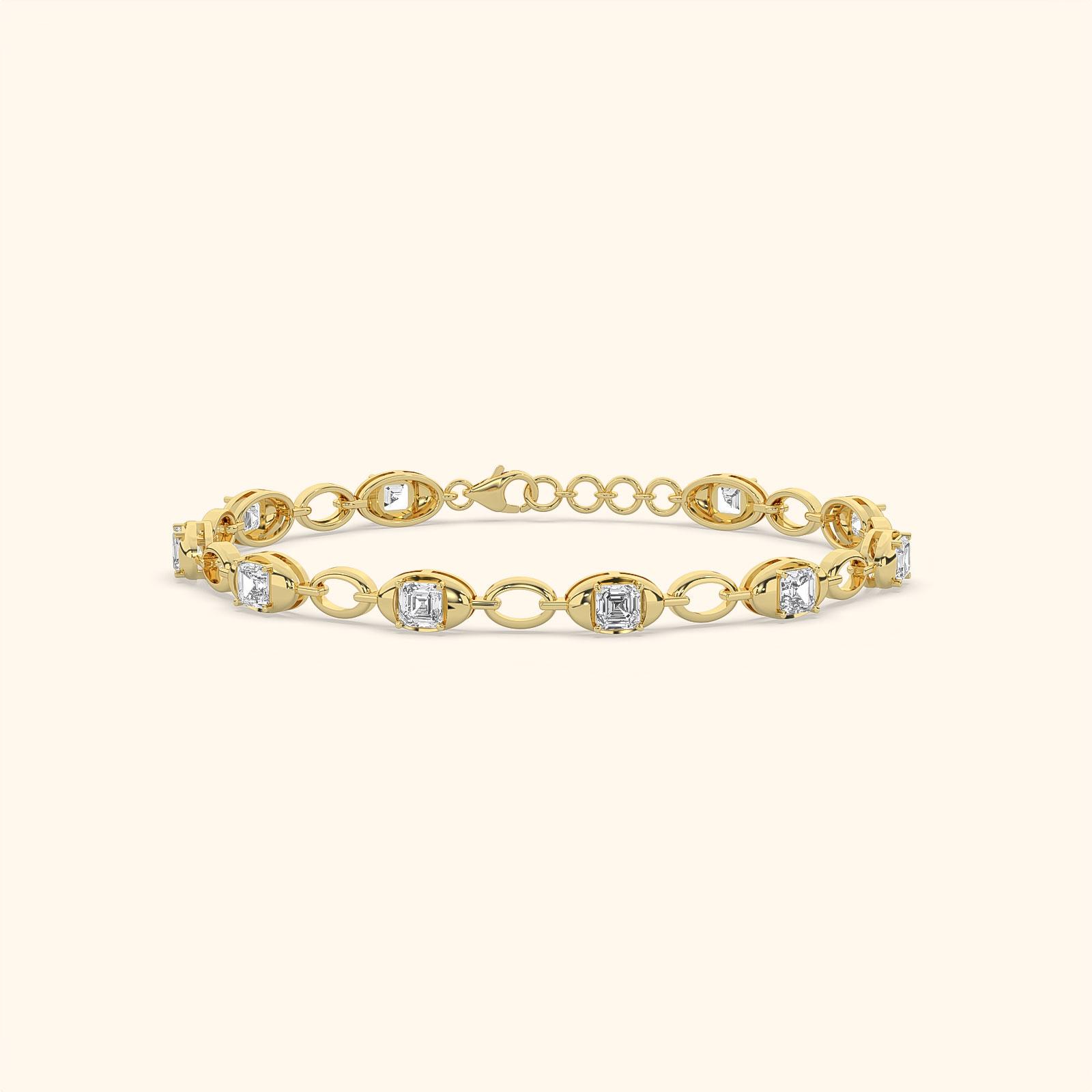 Solid Oval Link Diamond Bracelet