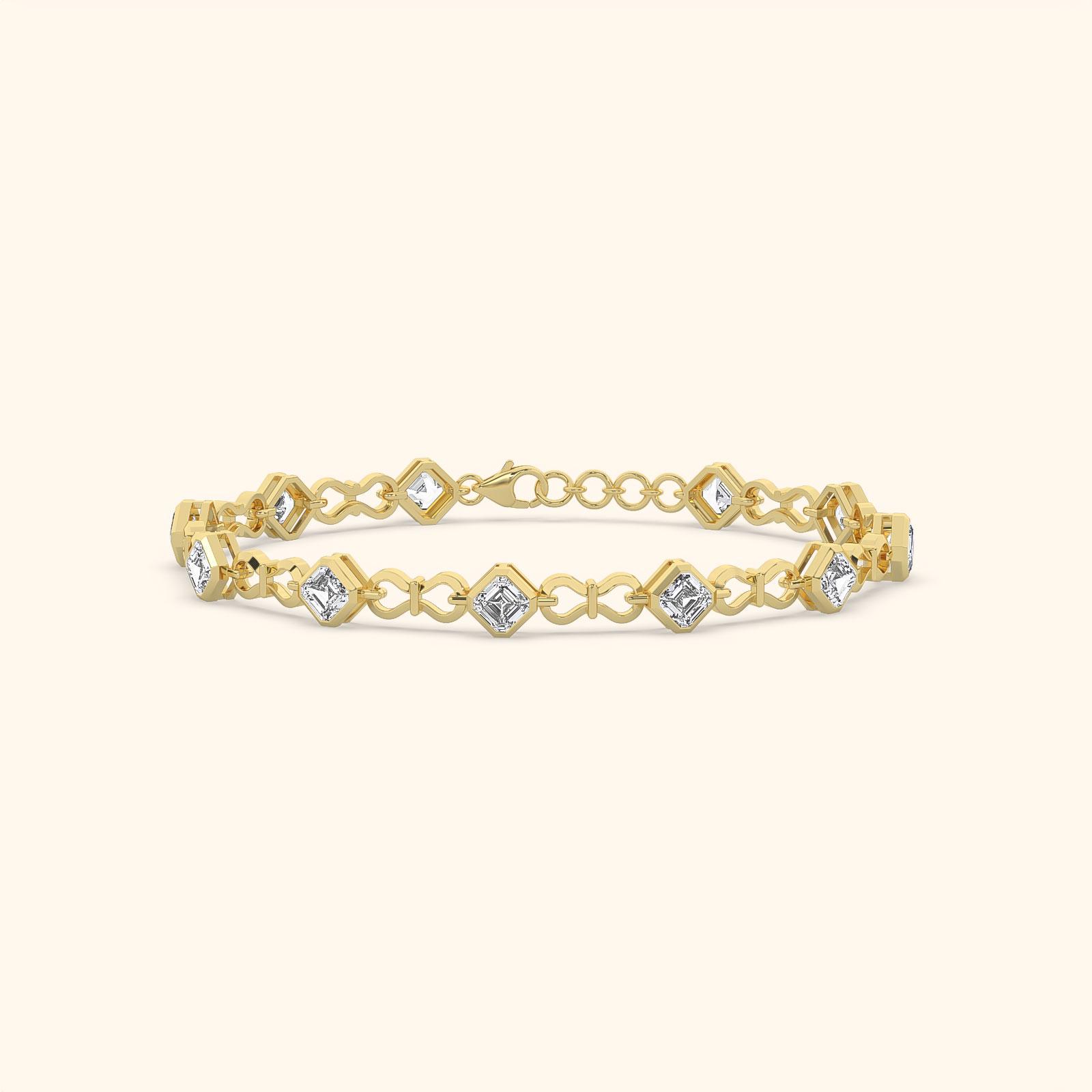 Geometric Link Diamond Bracelet