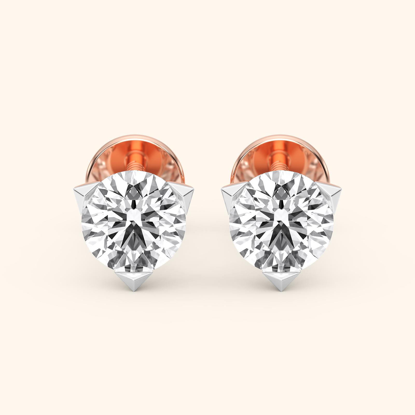 14K Rose Gold Lab Grown Diamond Earrings 1.20 ctw WE1