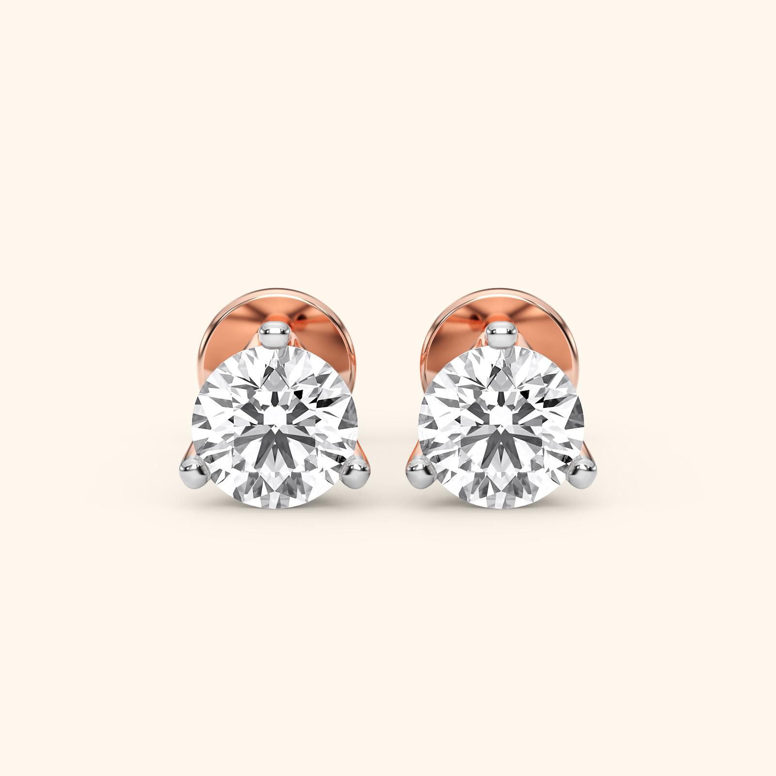 14K Rose Gold Lab Grown Diamond Earrings 1.30 ctw WE10