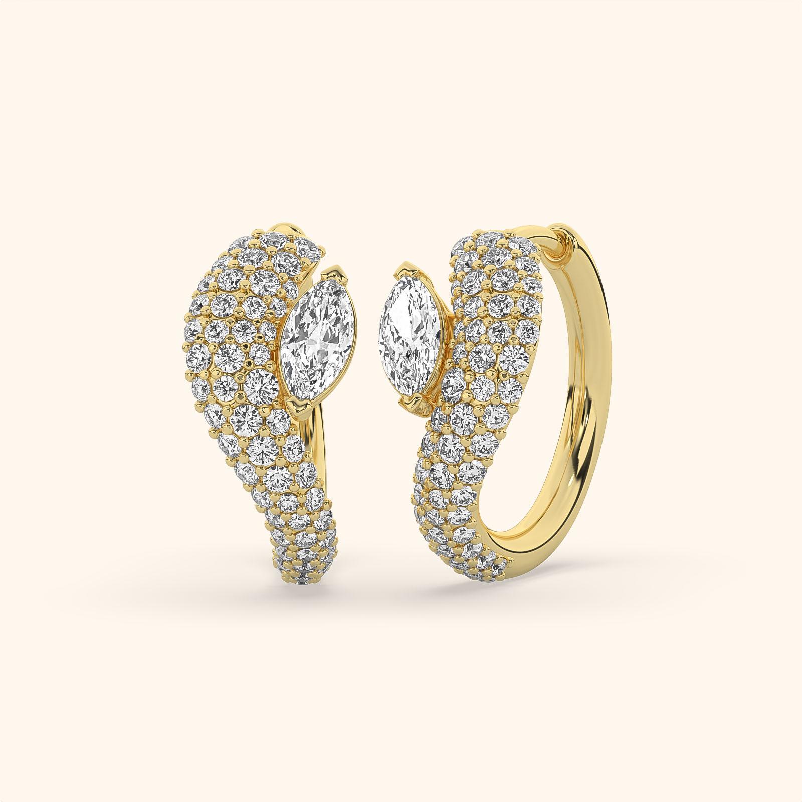 Marquise Swirl Diamond  Earrings