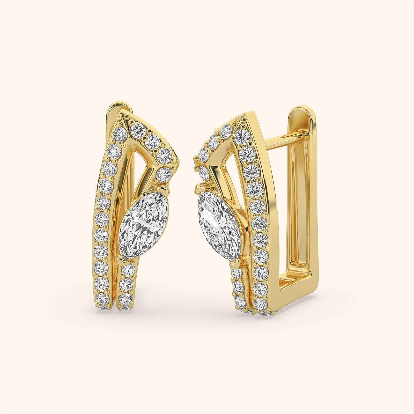 Marquise Diamond Crossover Earrings