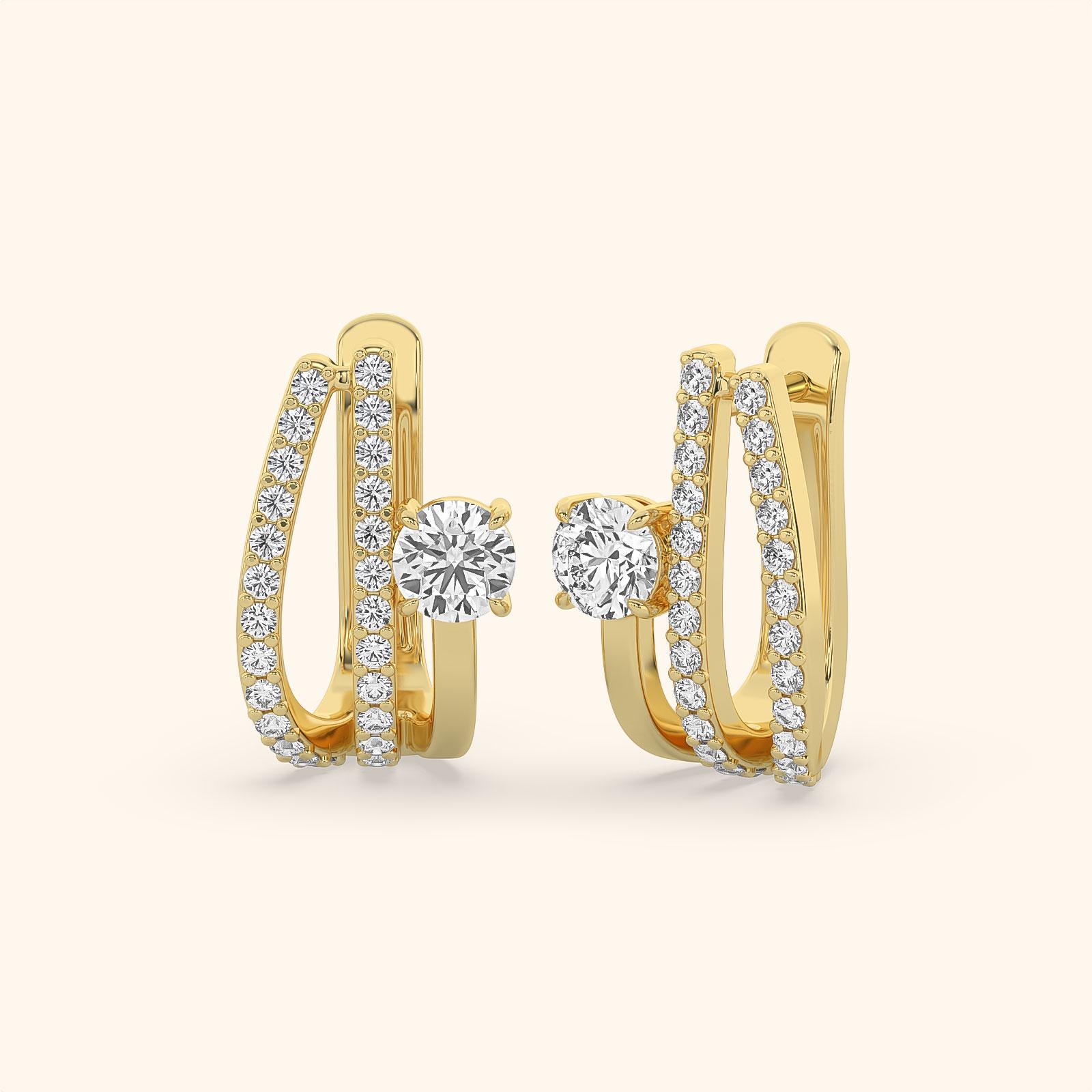 Multi-Band Diamond Earrings