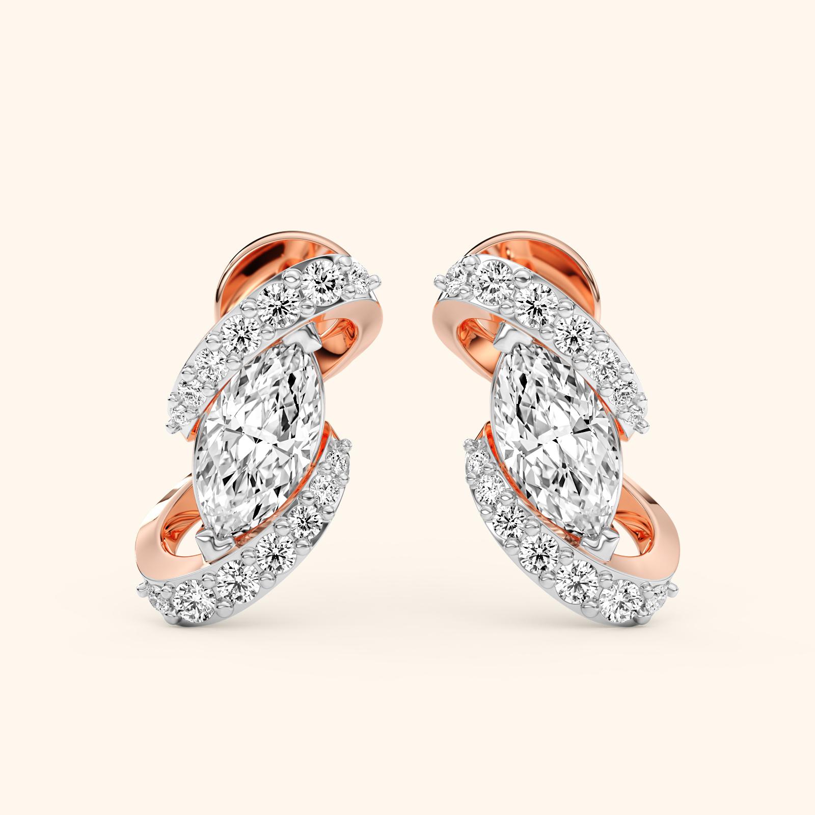 14K Rose Gold Lab Grown Diamond Earrings 2.10 ctw WE13