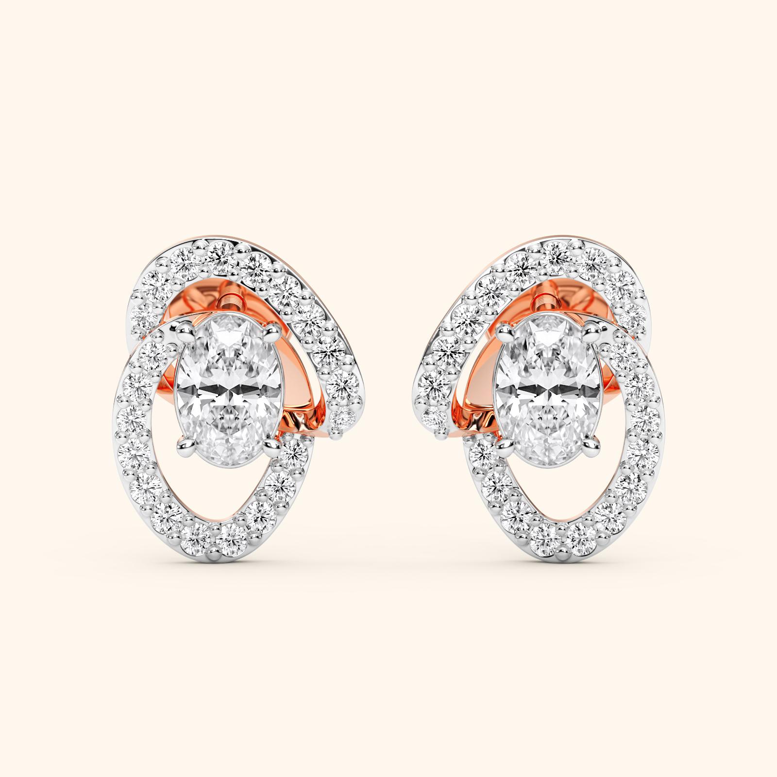 14K Rose Gold Lab Grown Diamond Earrings 2.00 ctw WE14