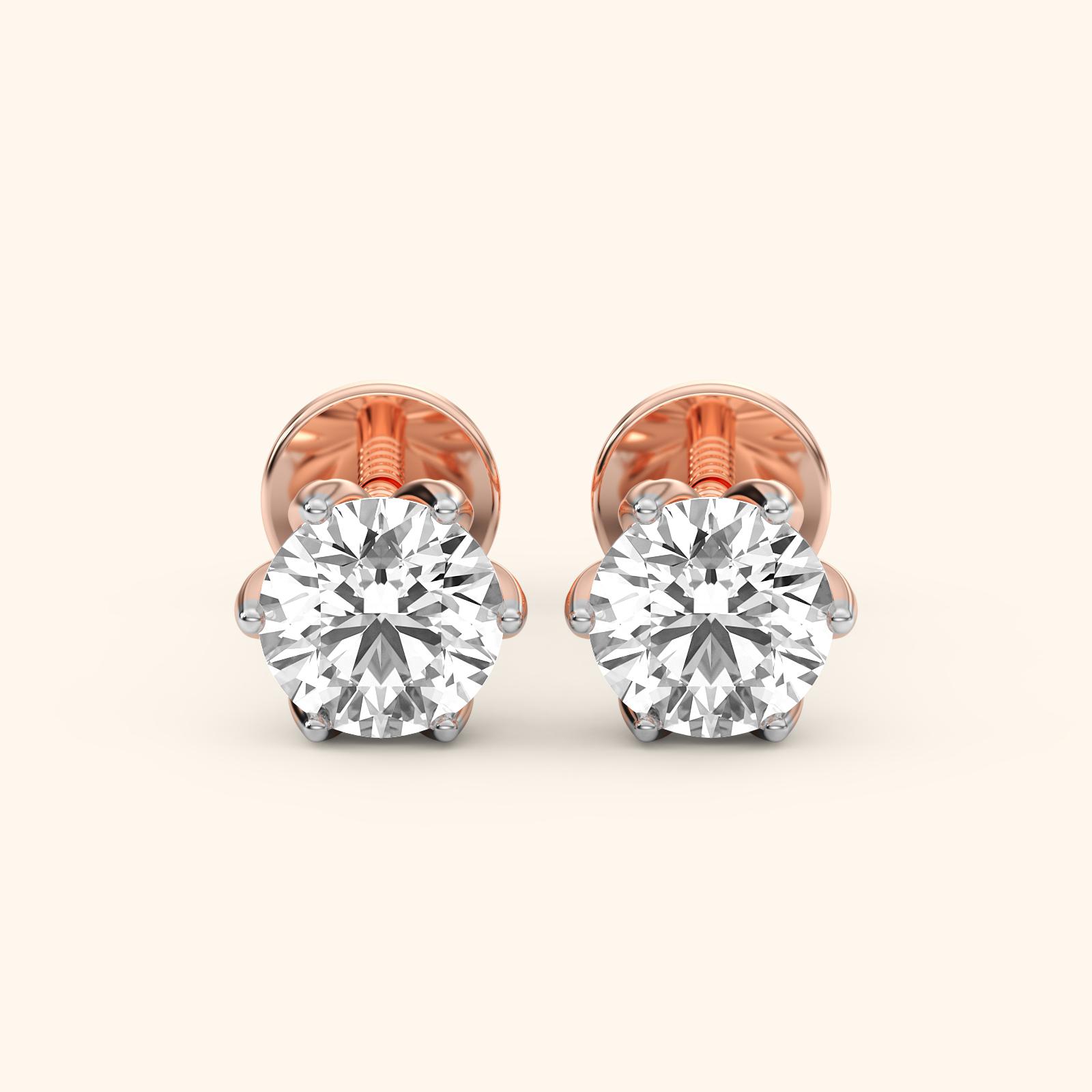 14K Rose Gold Lab Grown Diamond Earrings 1.25 ctw WE5