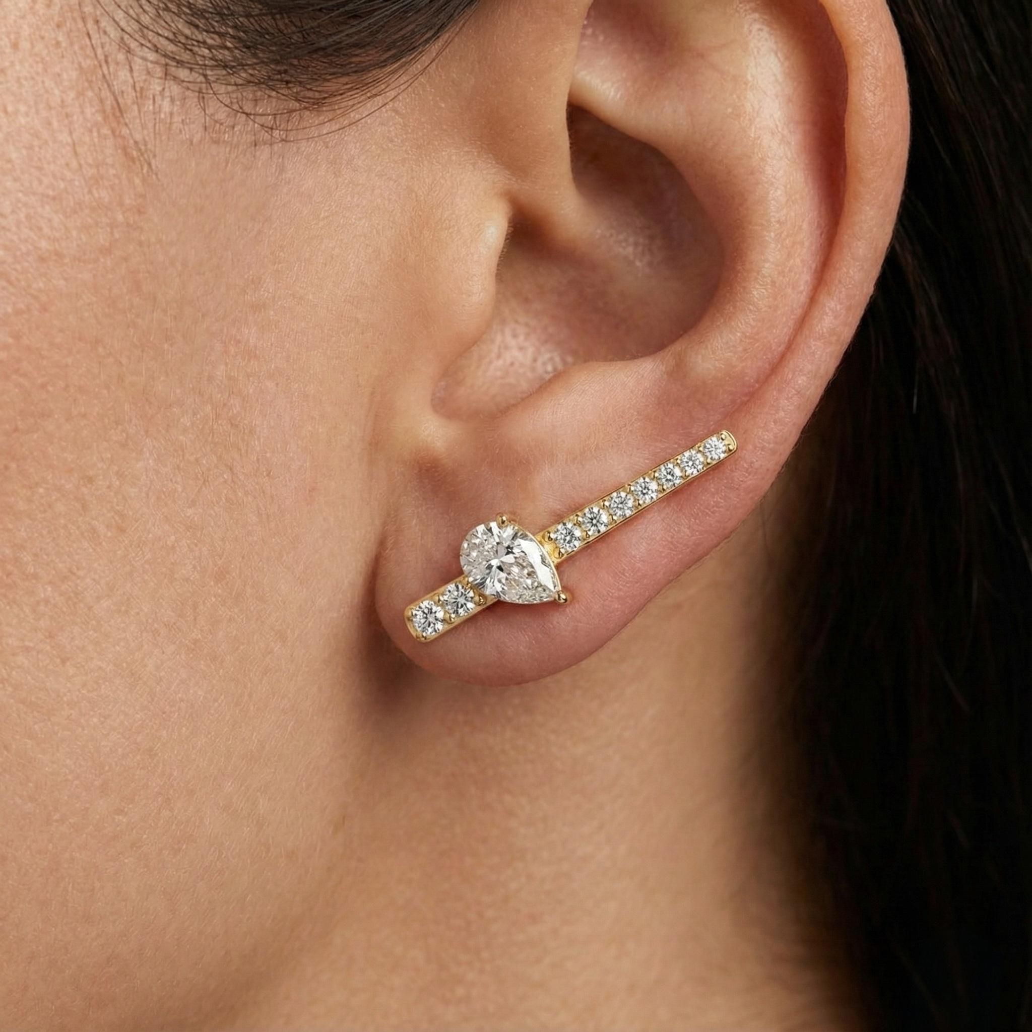 Inez Ear Climbers Diamond Earrings