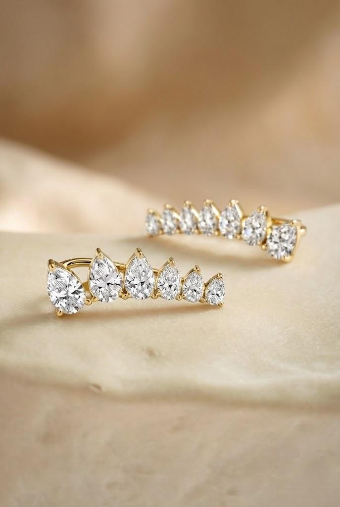Inez Ear Climbers Diamond Earrings