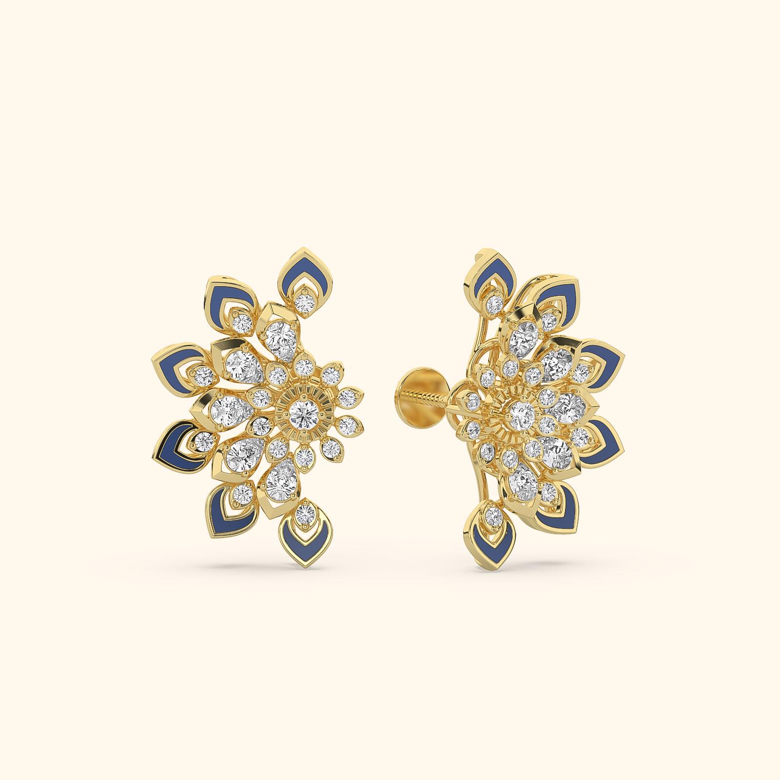 Organic Elegance Diamond Earrings