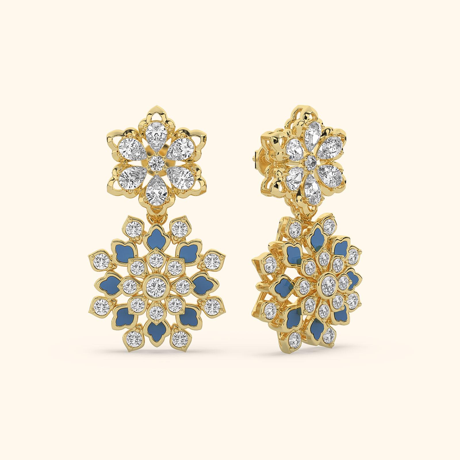Snowflake Sparkle Diamond Earrings