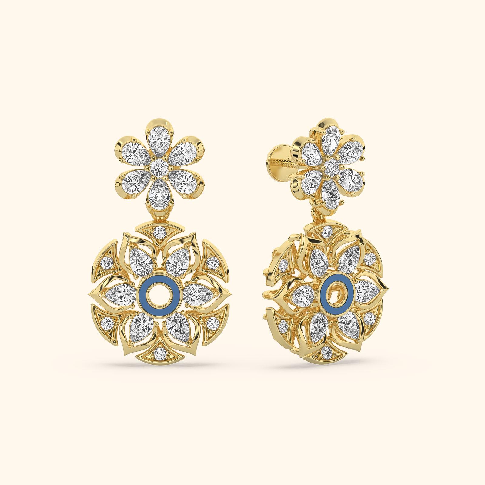 Vintage Blossam Diamond Earrings