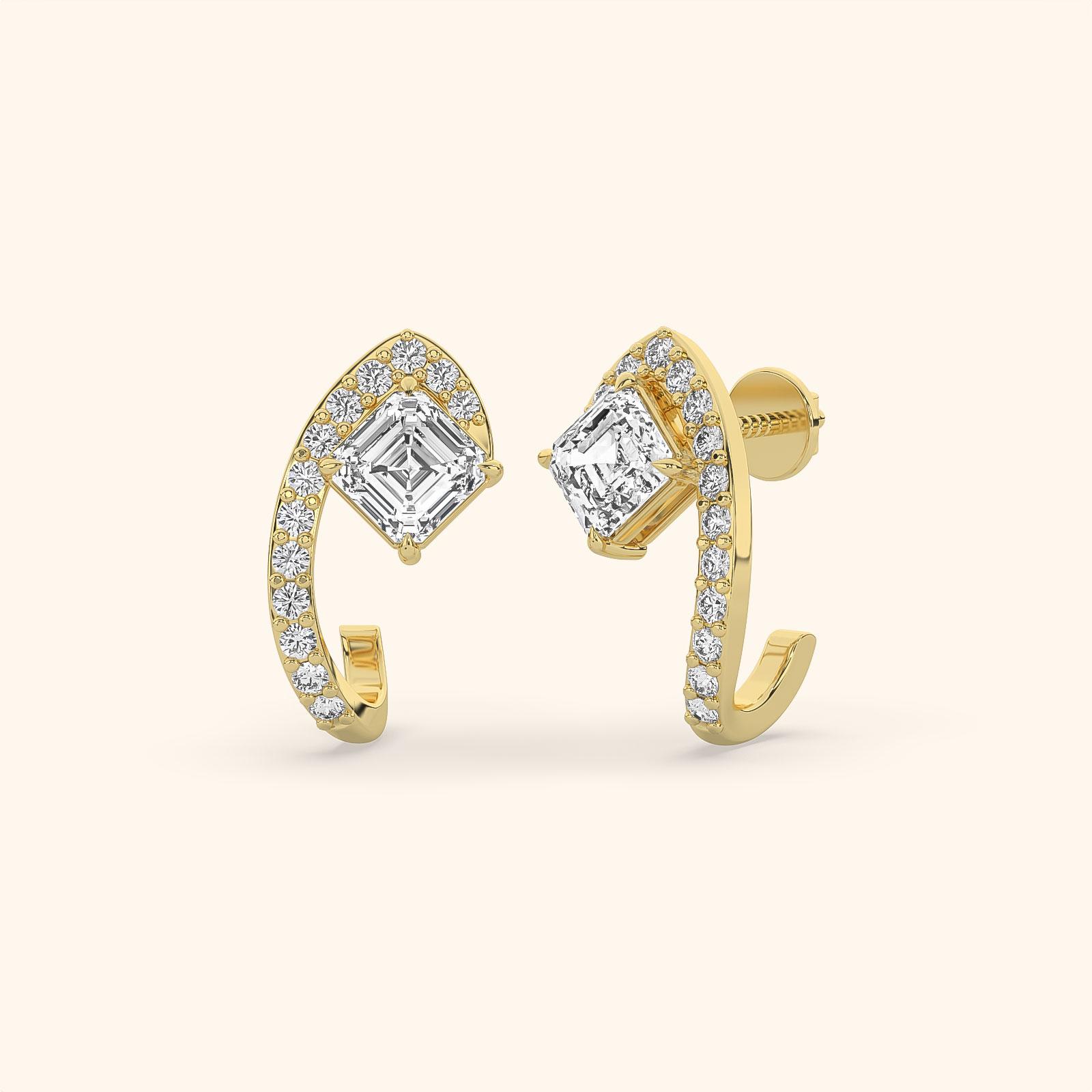 Infinity Radiance Asscher Diamond Hoops