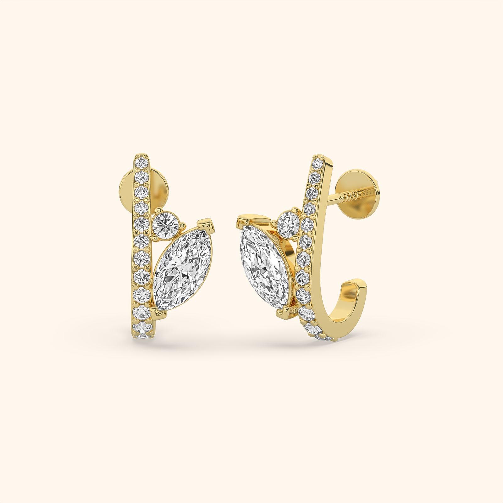 Ethereal Geometry Diamond Hoops