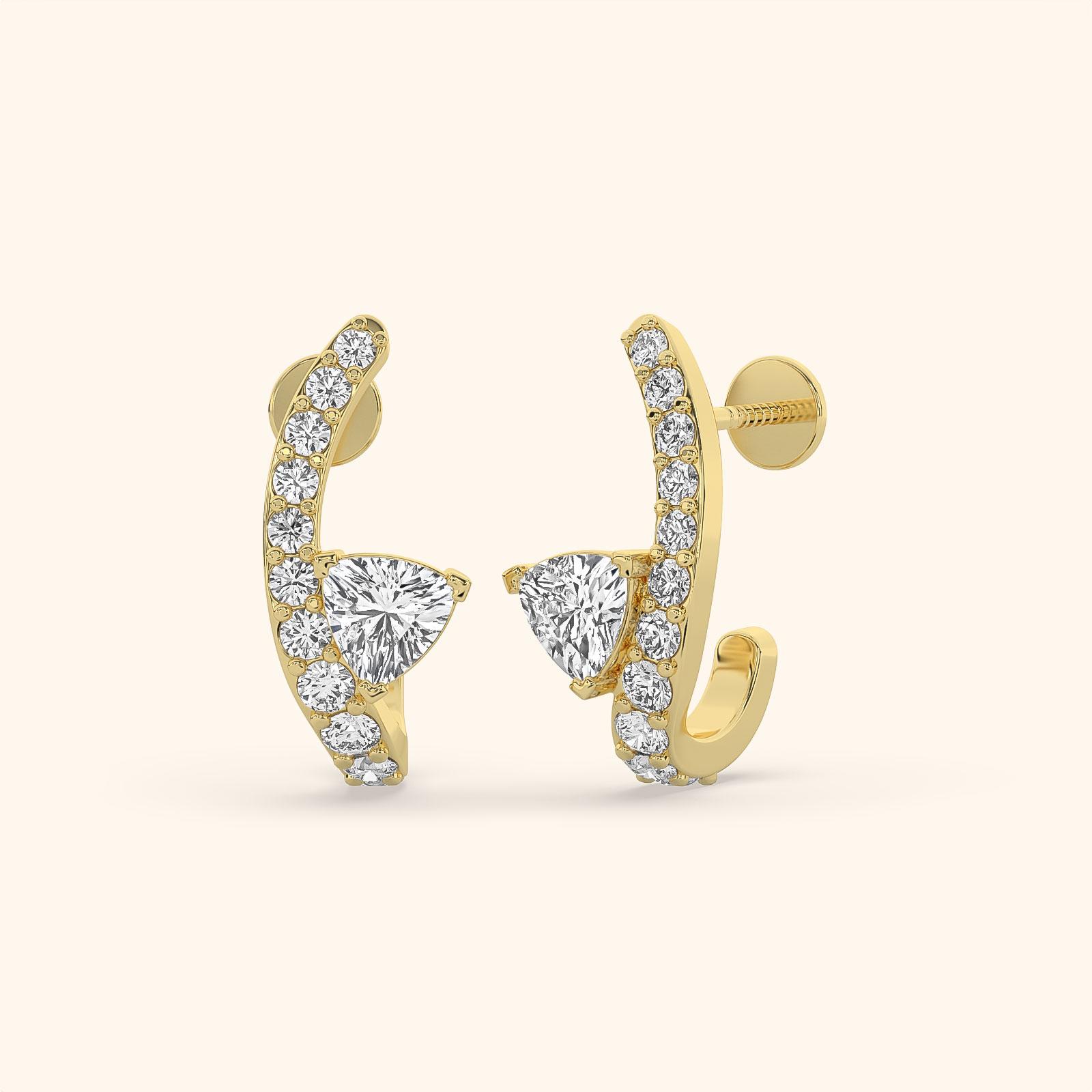 Sculpted Arc Diamond Hoops