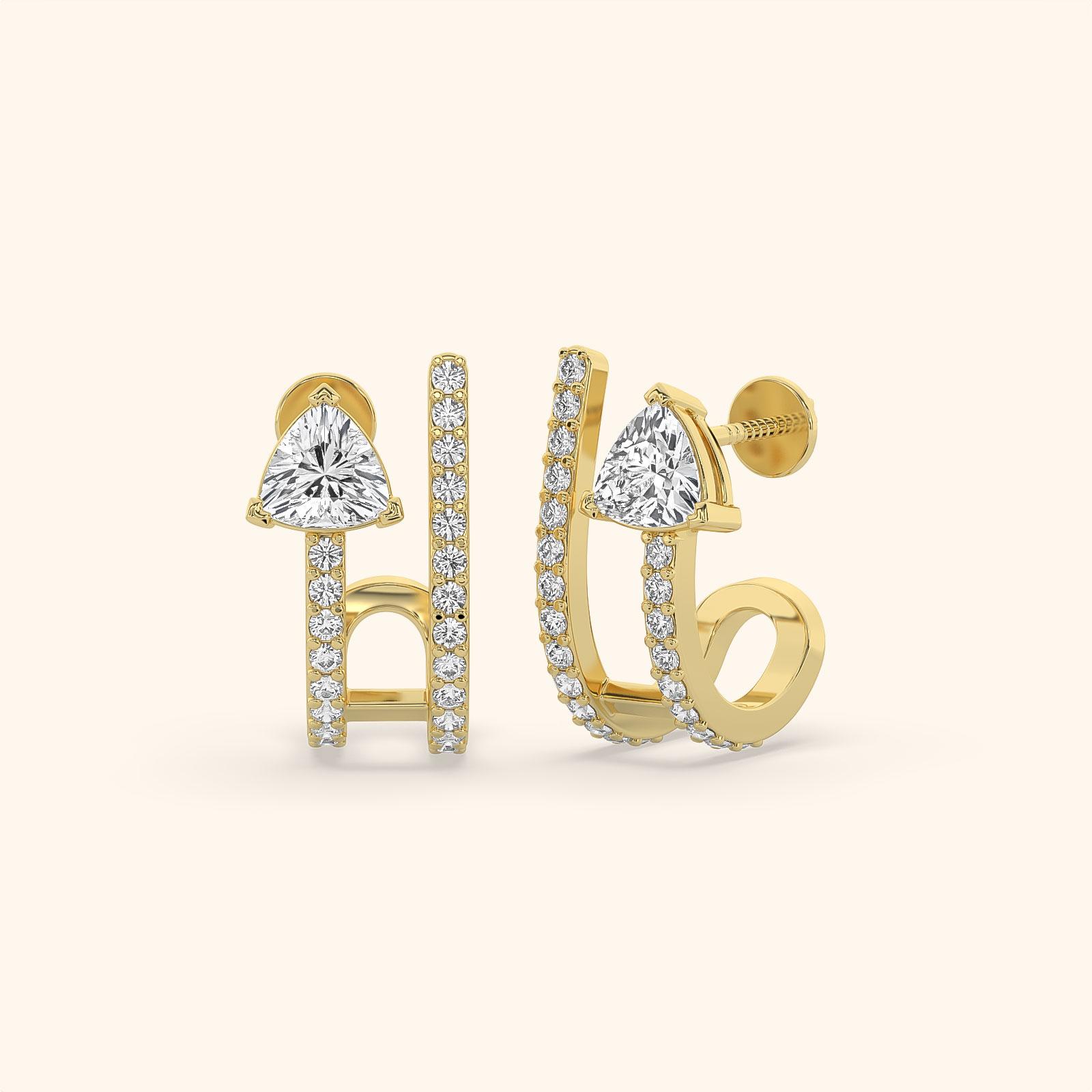 Floating Trillion Diamond Hoops