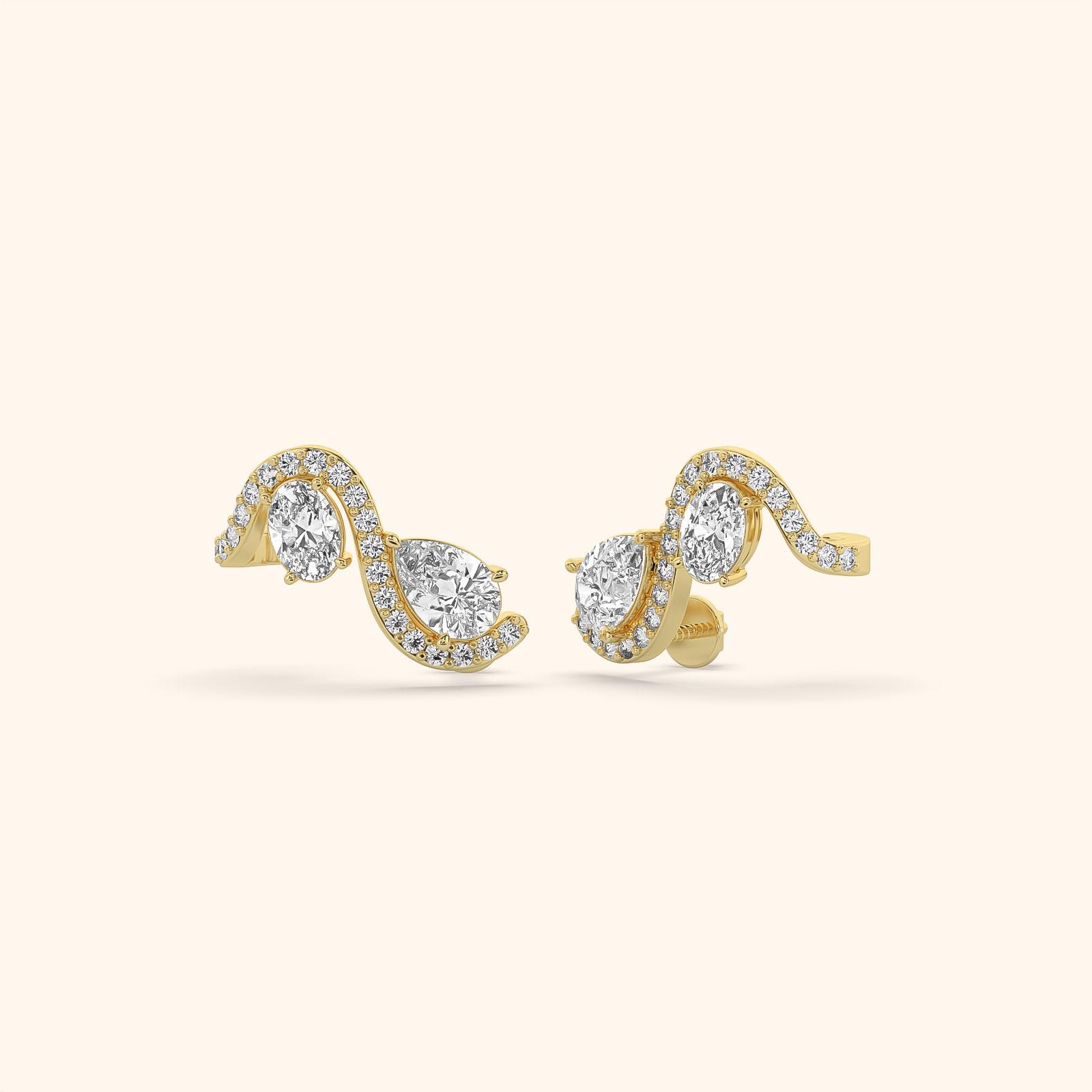 Graceful Serpentine Diamond Hoops