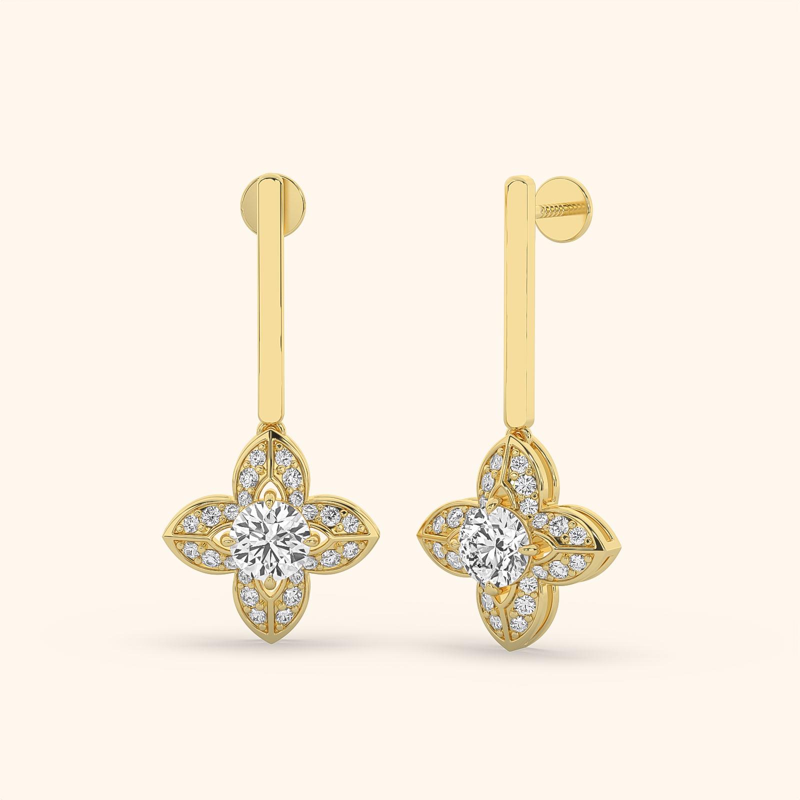 Stiletto Petal Drop Earrings