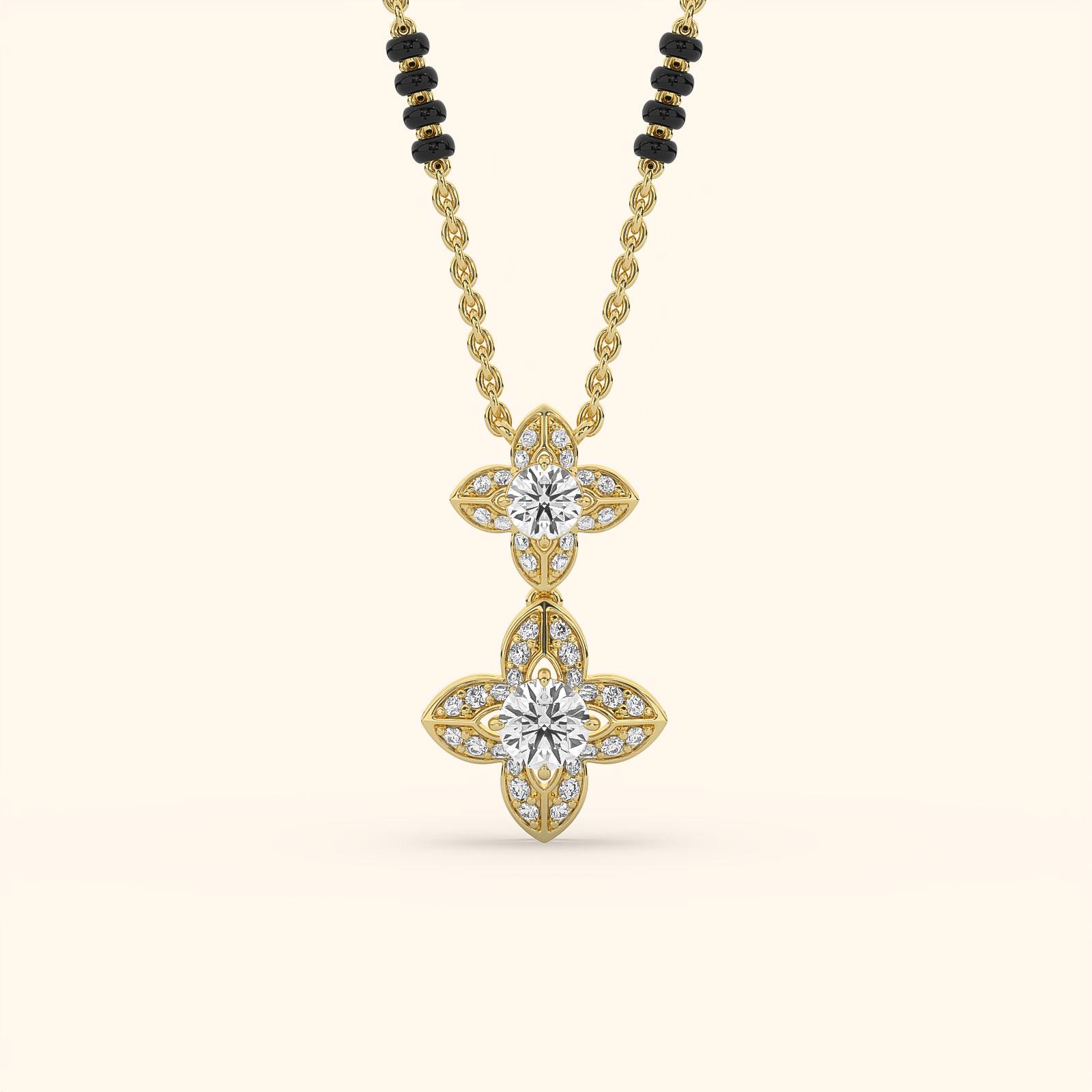 Dual Blossom Diamond Pendant