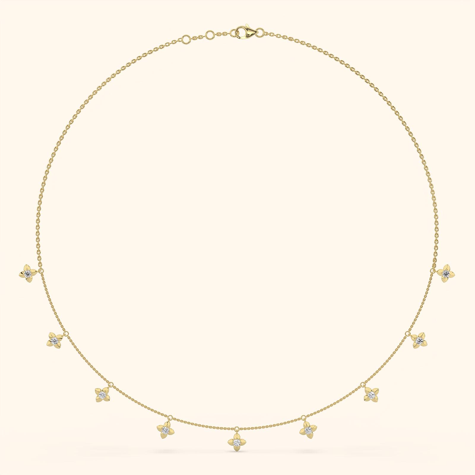 Sleek Gold Blooms Necklace